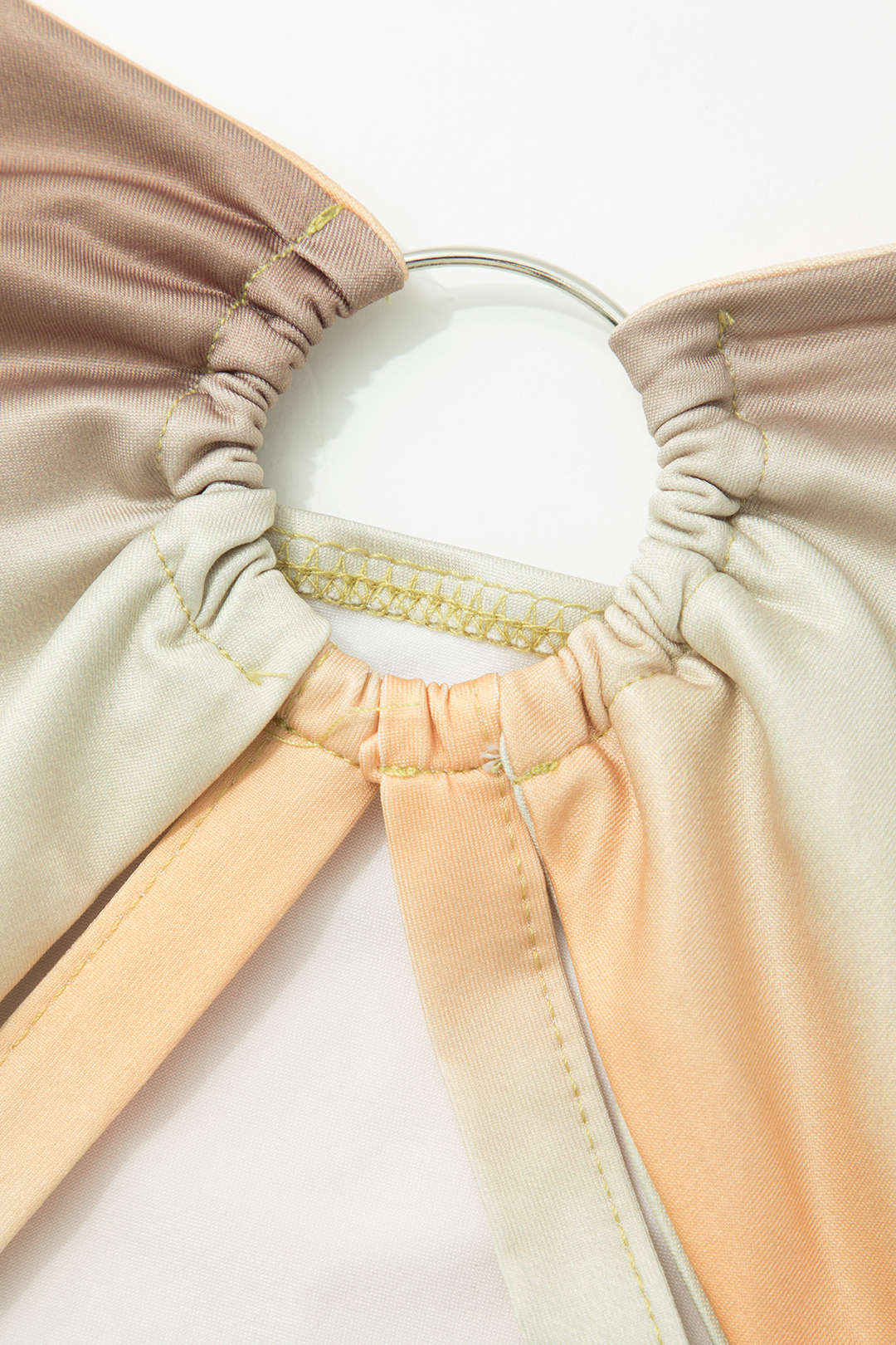 Ombre Ring Halter Cut-Out Ruched Swimsuit for Y2K Aesthetic Beach Vibes Ombre Ring Halter Cut-Out Ruched Swimsuit for Y2K Aesthetic Beach Vibes