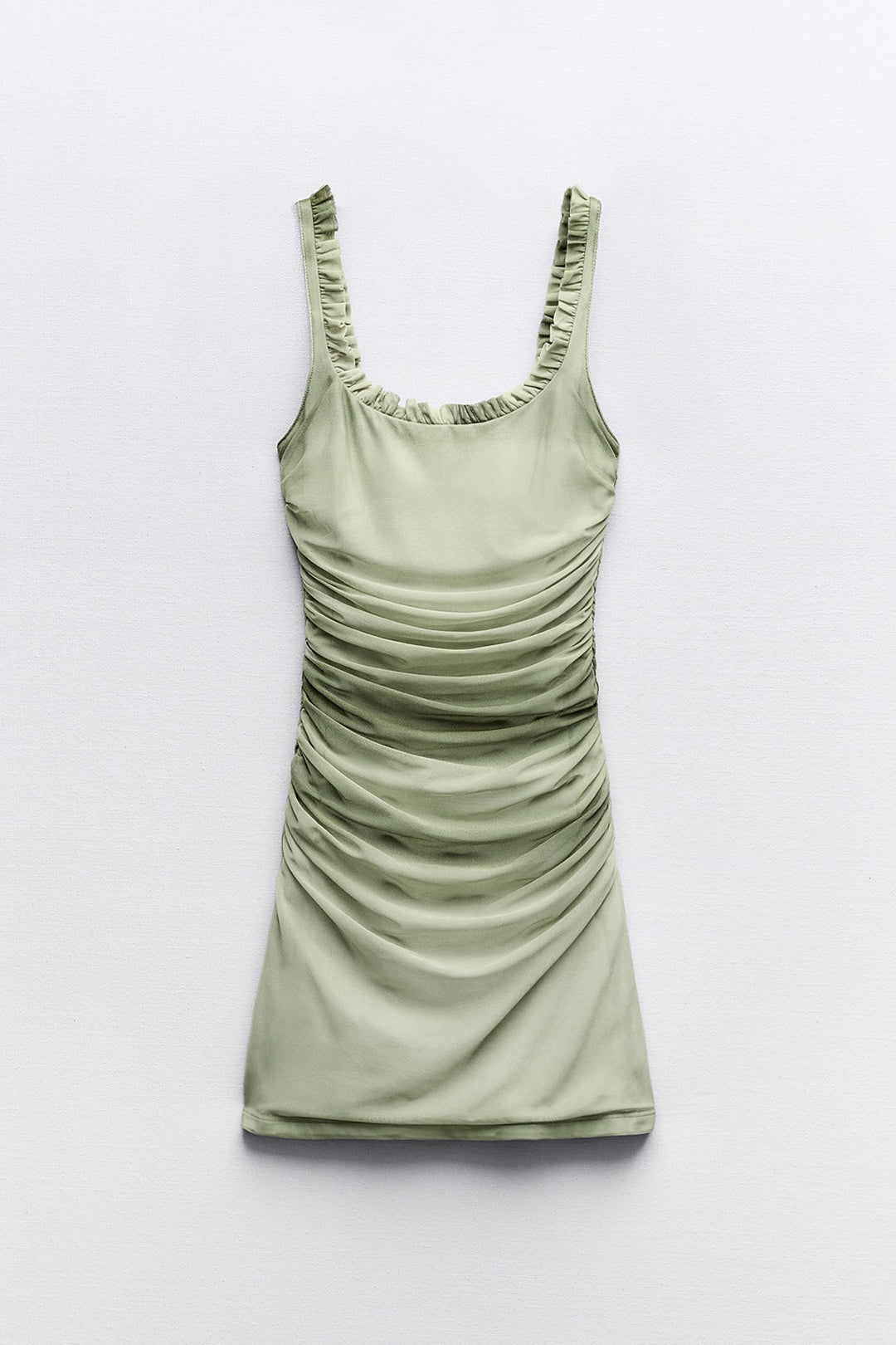 Ombre Ruffle Neckline Ruched Cami Mini Dress - Y2K Aesthetic Cute Dress for Stylish Outfits Ombre Ruffle Neckline Ruched Cami Mini Dress - Y2K Aesthetic Cute Dress for Stylish Outfits