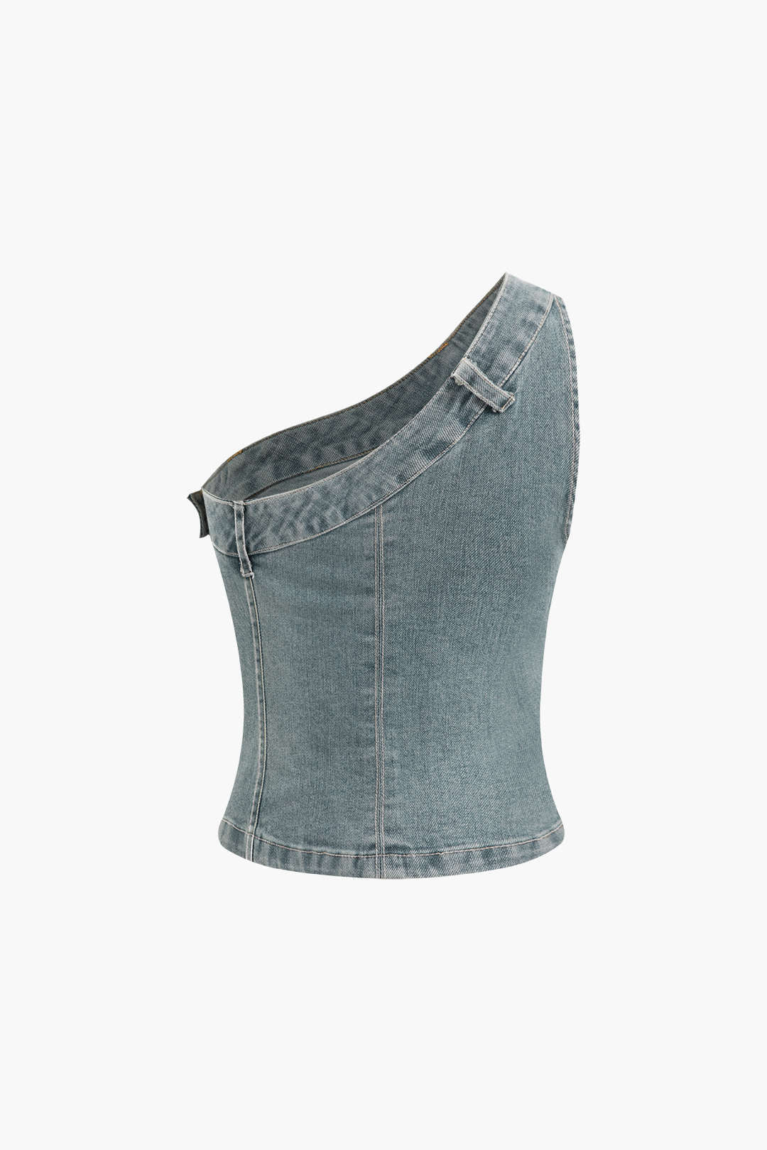 One Shoulder Denim Tank Top - Y2K Aesthetic Cute Top for Trendy Outfits