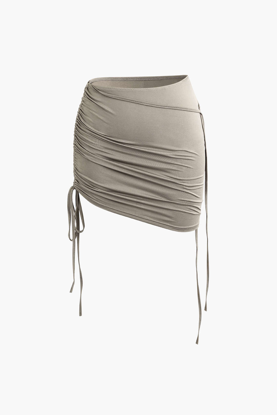 One Shoulder Drawstring Top & Ruched Mini Skirt Set - Y2K Aesthetic Outfit One Shoulder Drawstring Top & Ruched Mini Skirt Set - Y2K Aesthetic Outfit