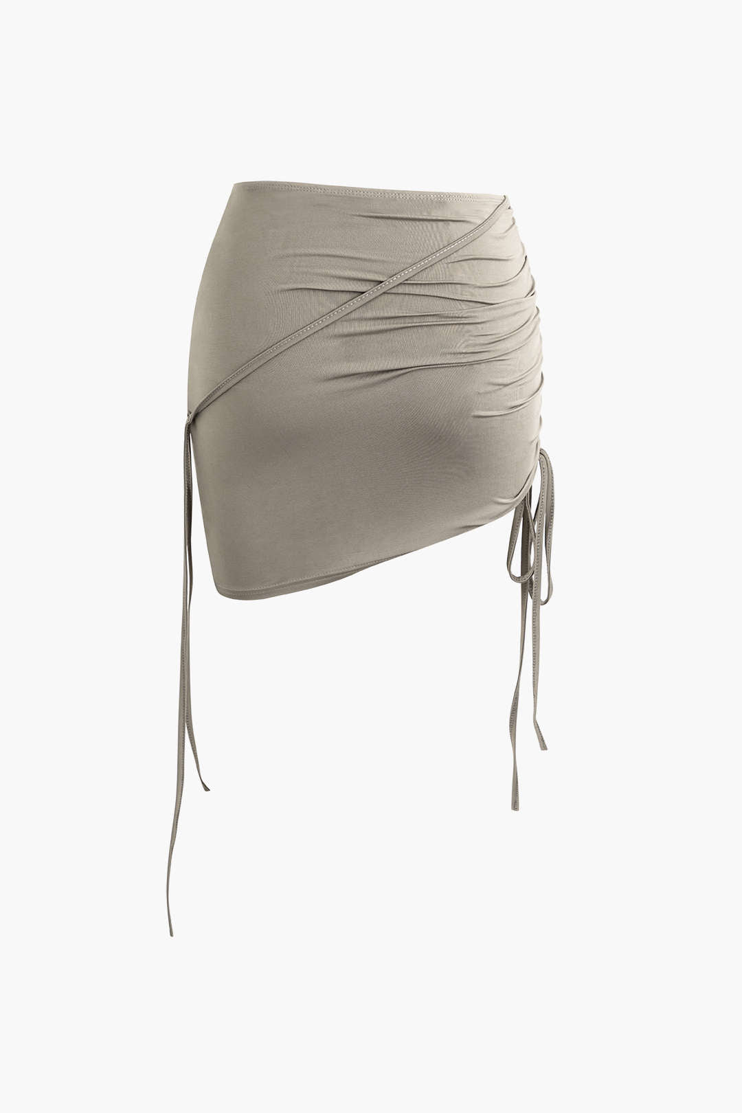 One Shoulder Drawstring Top & Ruched Mini Skirt Set - Y2K Aesthetic Outfit One Shoulder Drawstring Top & Ruched Mini Skirt Set - Y2K Aesthetic Outfit