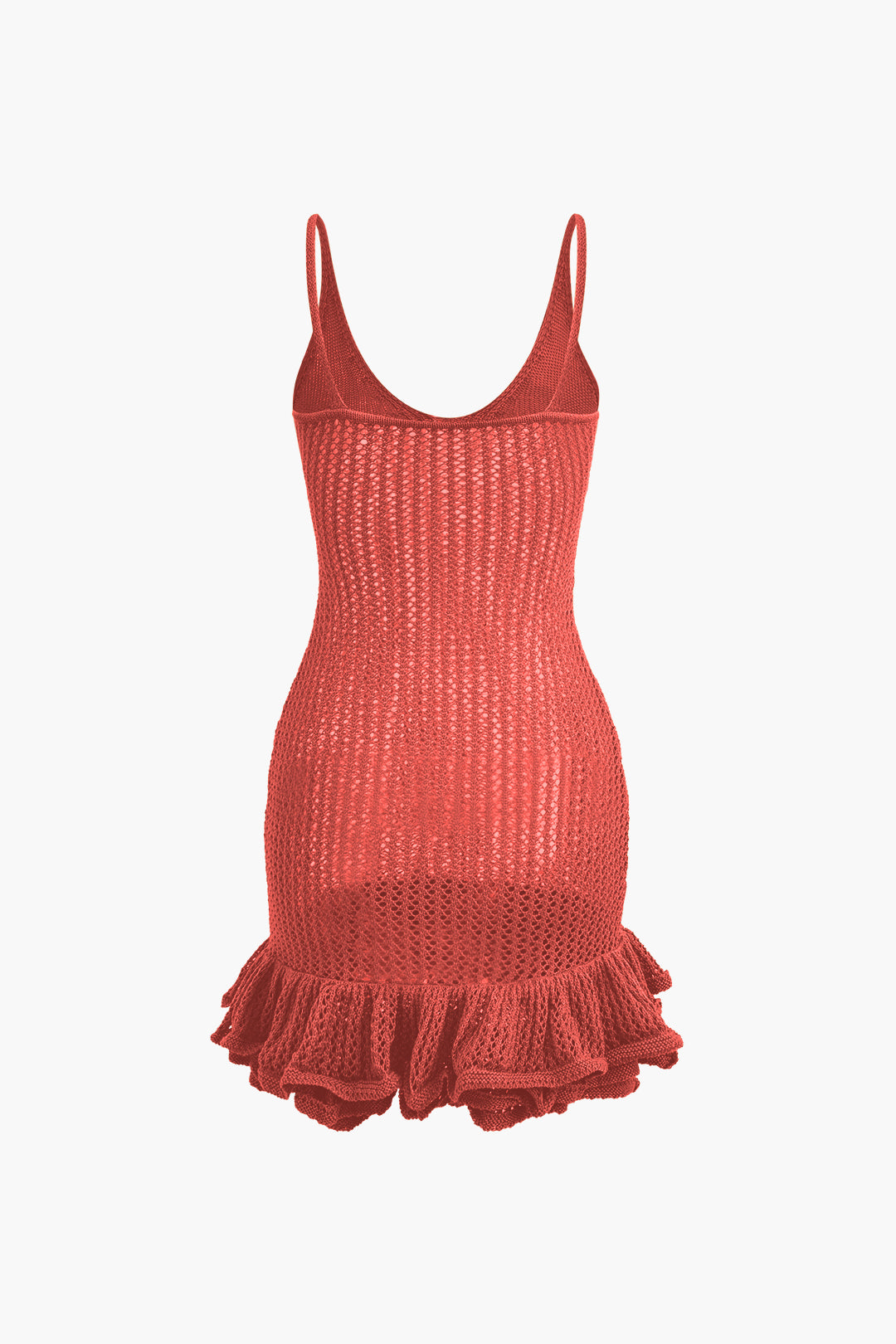 Open Knit Ruffle Hem Cami Mini Dress - Y2K Aesthetic Cute Dress for Coquette Style Open Knit Ruffle Hem Cami Mini Dress - Y2K Aesthetic Cute Dress for Coquette Style