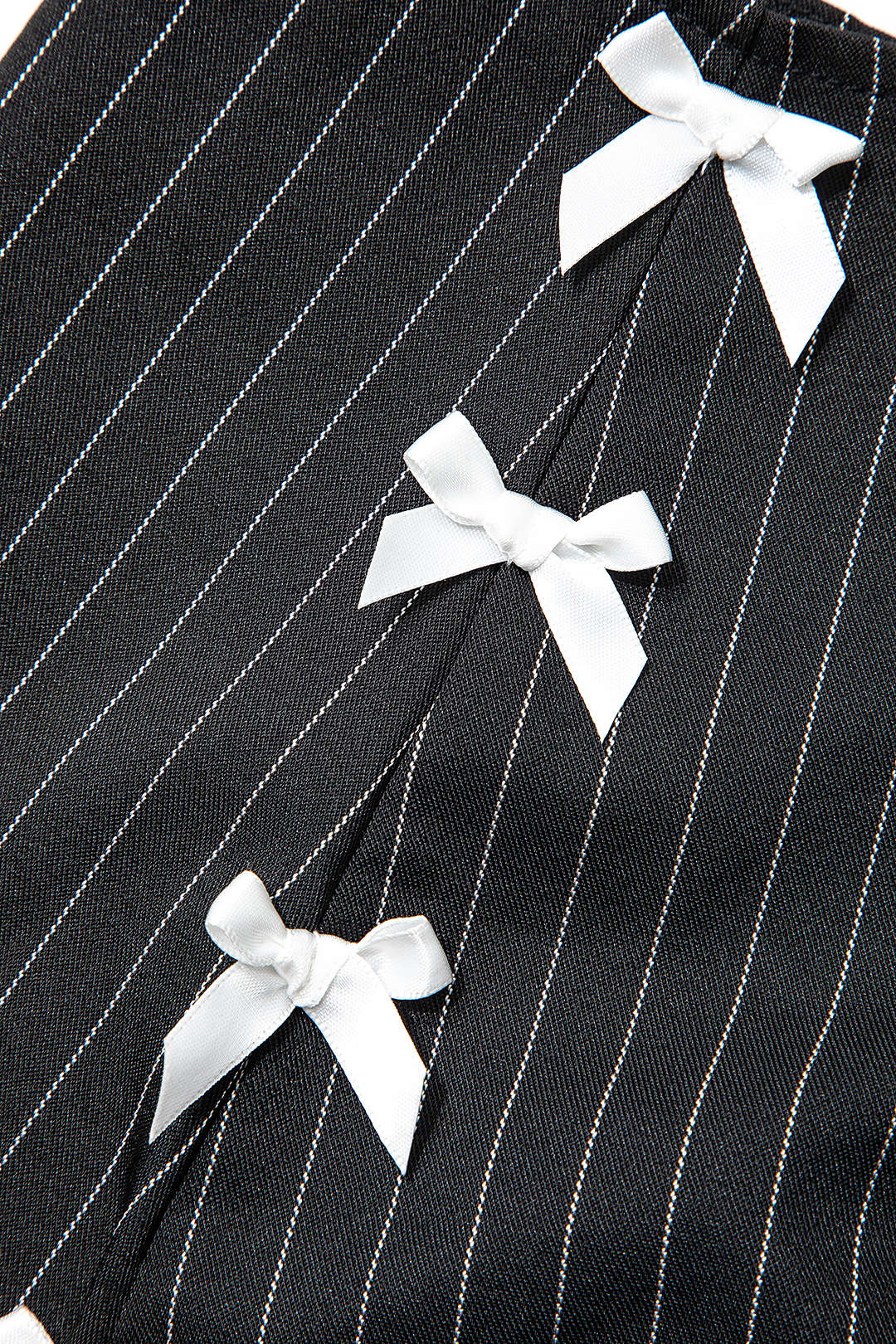 Pinstripe V-Neck Vest and Bow Tie Mini Skirt Set for Y2K Coquette Aesthetic Outfits Pinstripe V-Neck Vest and Bow Tie Mini Skirt Set for Y2K Coquette Aesthetic Outfits