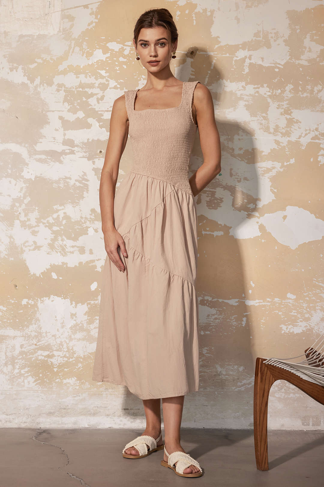 Pleated Backless Midi Dress - Y2K Aesthetic Sleeveless Style for Effortless Chic Pleated Backless Midi Dress - Y2K Aesthetic Sleeveless Style for Effortless Chic