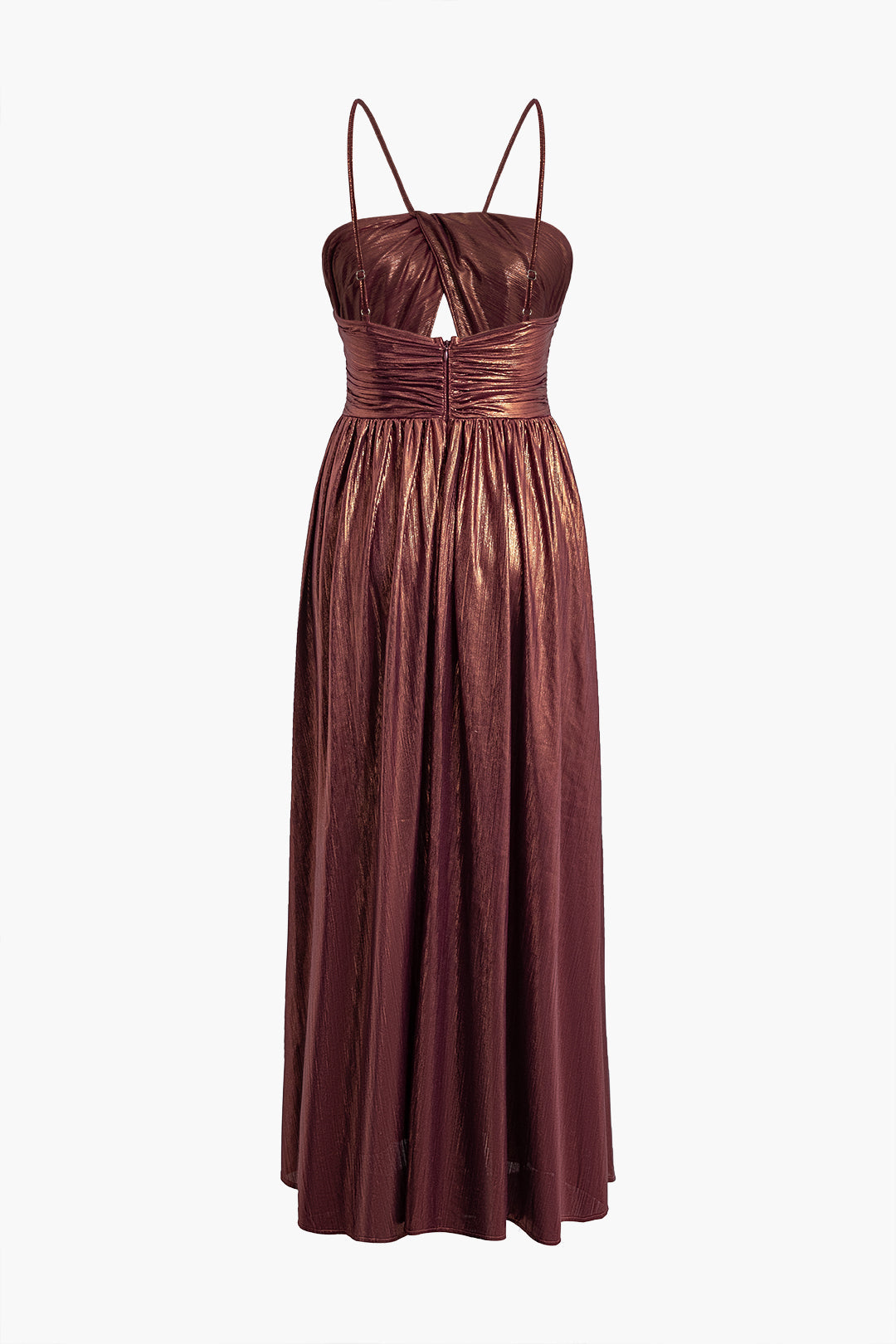 Pleated Cut Out Spaghetti Strap Y2K Slip Maxi Dress for Coquette Aesthetic Style Pleated Cut Out Spaghetti Strap Y2K Slip Maxi Dress for Coquette Aesthetic Style