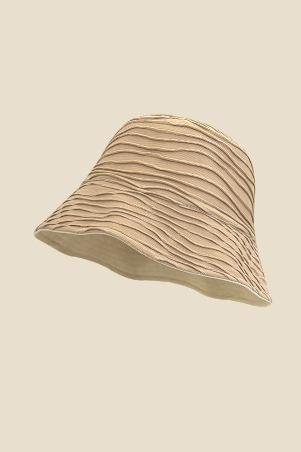 Reversible Wave Stripe Texture Bucket Hat for Y2K Aesthetic and Coquette Style