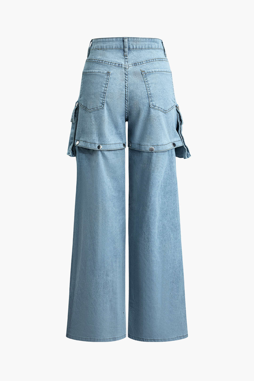 Reversible Wide Leg Jeans with Flap Pockets for Y2K Aesthetic and Grunge Style Reversible Wide Leg Jeans with Flap Pockets for Y2K Aesthetic and Grunge Style