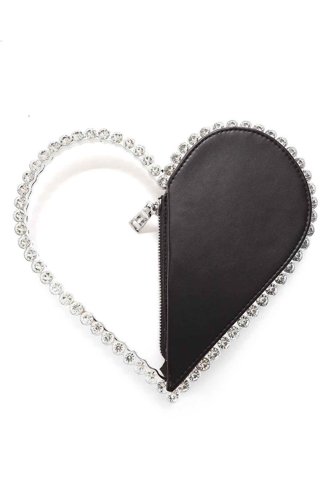 Rhinestone Embellished Heart Cut Out Clutch Bag for Y2K Fashion and Coquette Aesthetic Rhinestone Embellished Heart Cut Out Clutch Bag for Y2K Fashion and Coquette Aesthetic