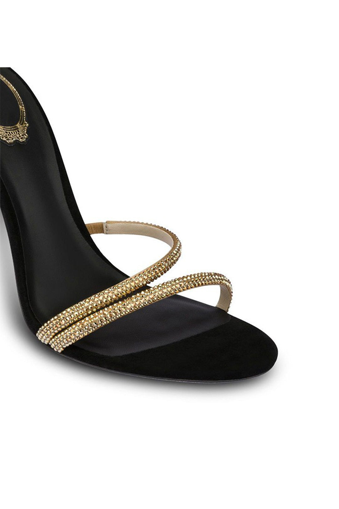 Rhinestone-Embellished Open-Toe High-Heeled Sandals with Calf Strap for Y2K Aesthetic Rhinestone-Embellished Open-Toe High-Heeled Sandals with Calf Strap for Y2K Aesthetic