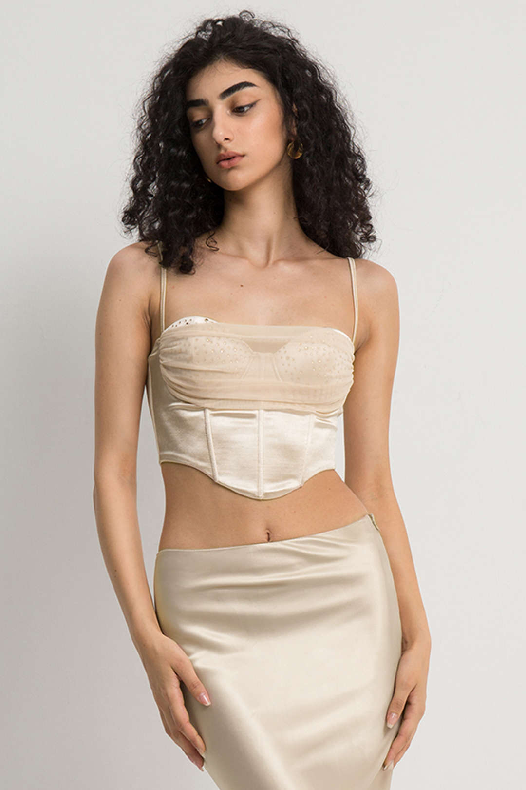 Rhinestone-Embellished Satin Cami Top for Y2K Fashion and Coquette Aesthetic Styles Rhinestone-Embellished Satin Cami Top for Y2K Fashion and Coquette Aesthetic Styles