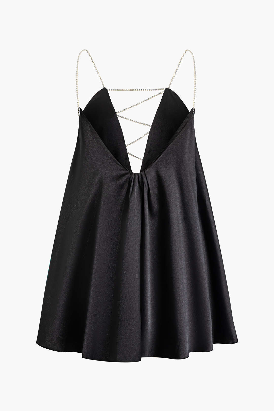 Rhinestone Strap V-neck Backless Mini Dress for Y2K Fashion and Coquette Aesthetic Rhinestone Strap V-neck Backless Mini Dress for Y2K Fashion and Coquette Aesthetic