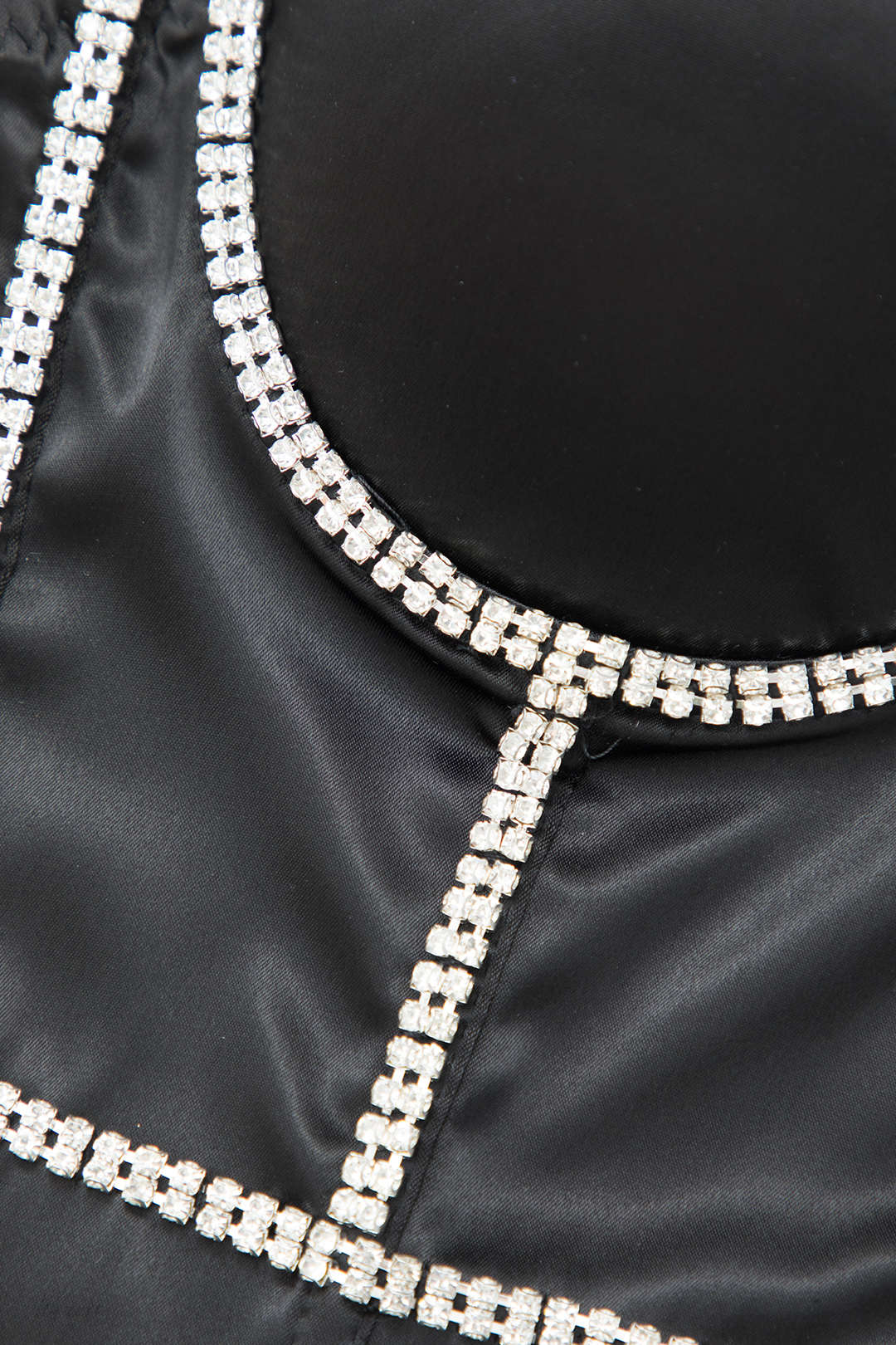 Rhinestone Trim Y2K Bustier Cami Top for Coquette Aesthetic and Grunge Style Outfits Rhinestone Trim Y2K Bustier Cami Top for Coquette Aesthetic and Grunge Style Outfits