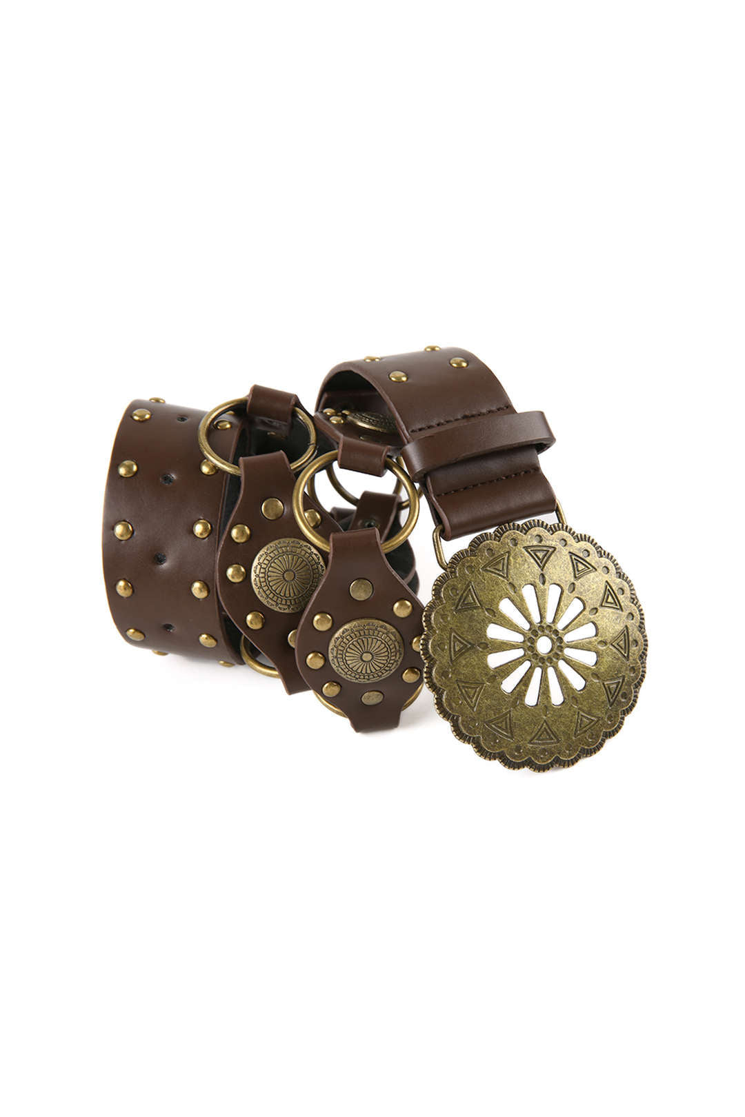 Rivet Hollow Out Ring Faux Leather Belt for Y2K Fashion and Grunge Aesthetic Outfits Rivet Hollow Out Ring Faux Leather Belt for Y2K Fashion and Grunge Aesthetic Outfits