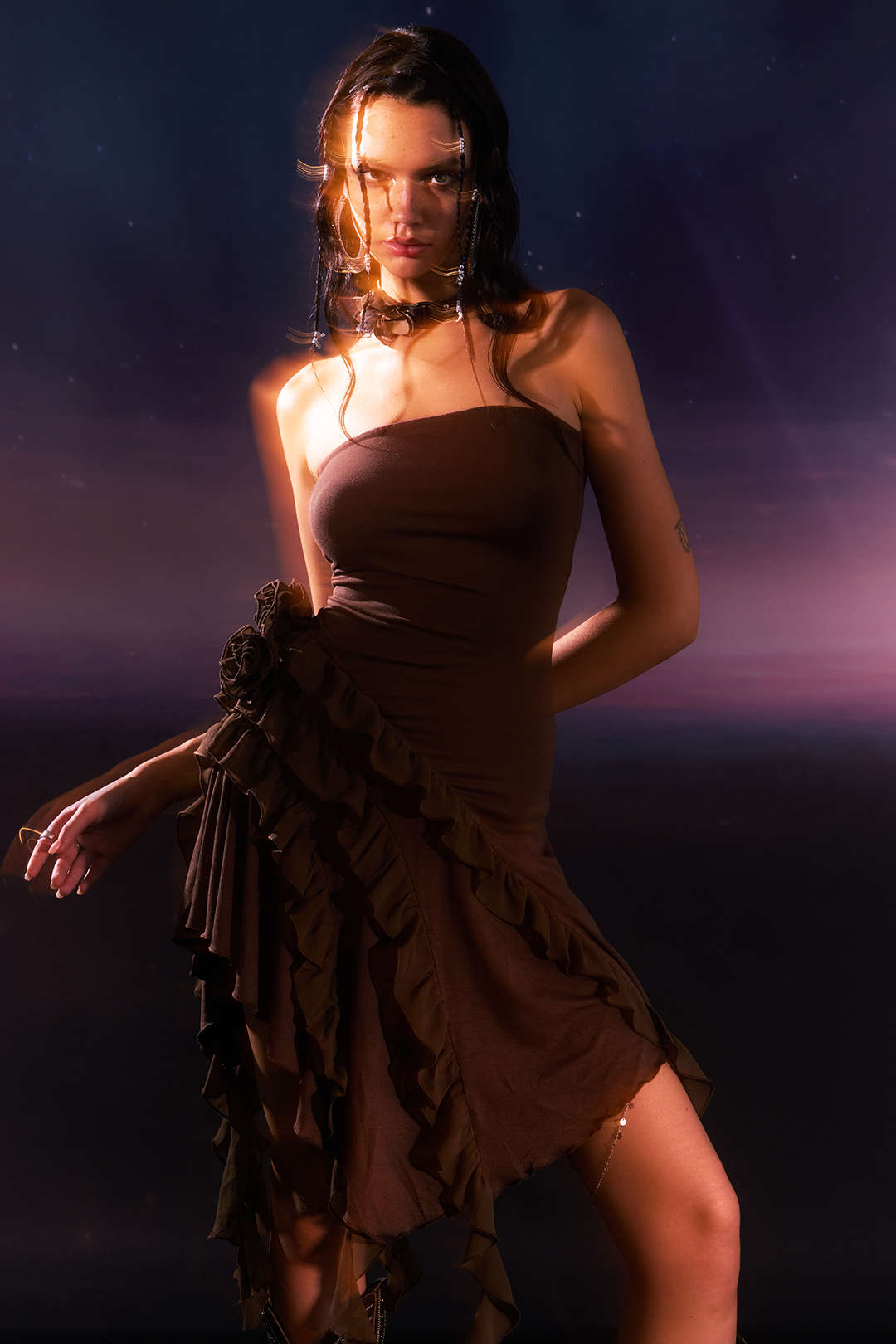 Rose Ruffle Strapless Mini Dress - Y2K Aesthetic Cute Dress for Coquette Style Outfits Rose Ruffle Strapless Mini Dress - Y2K Aesthetic Cute Dress for Coquette Style Outfits