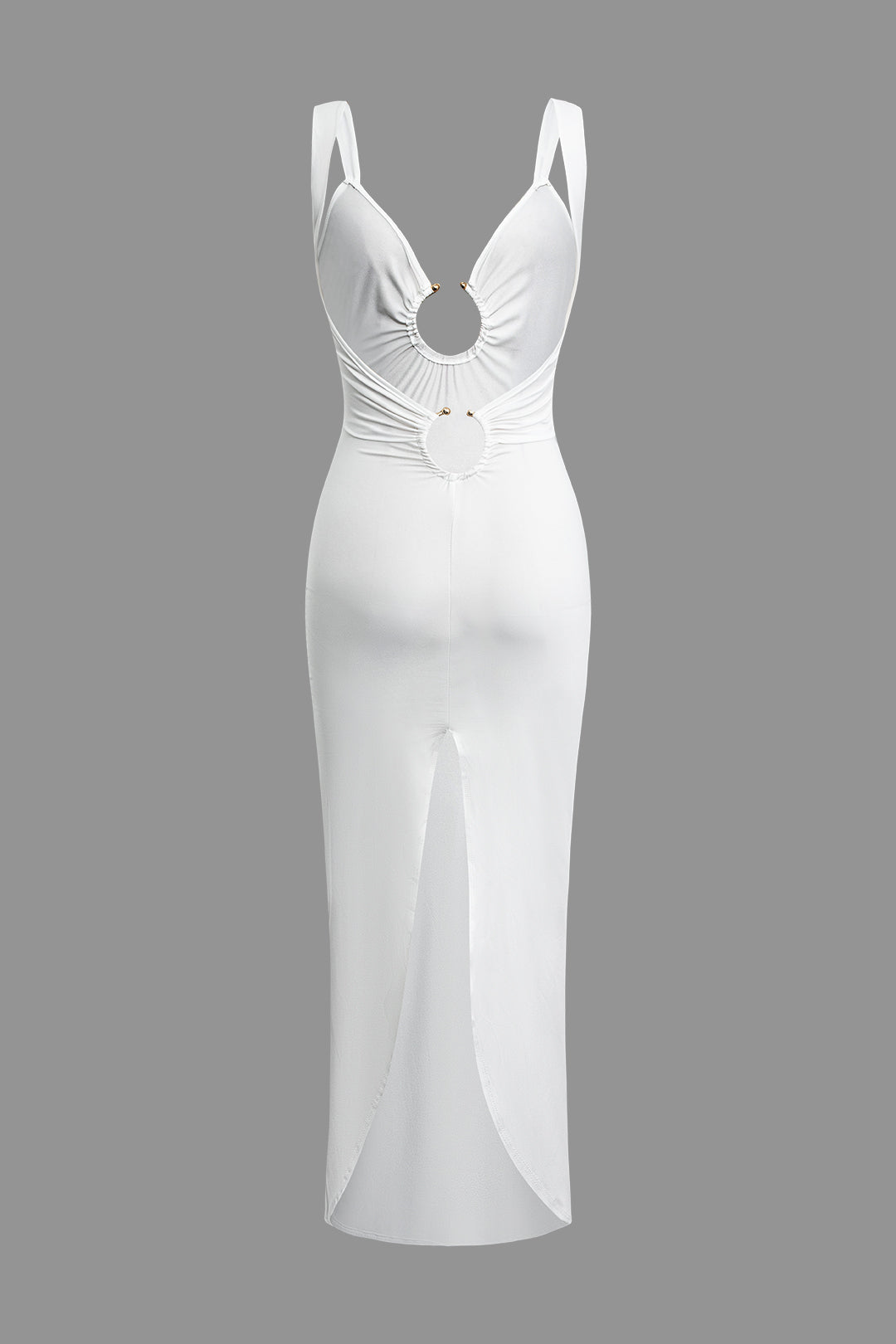 Ruched Backless Slit Slip Maxi Dress - Y2K Aesthetic Evening Gown for Chic Outfits Ruched Backless Slit Slip Maxi Dress - Y2K Aesthetic Evening Gown for Chic Outfits