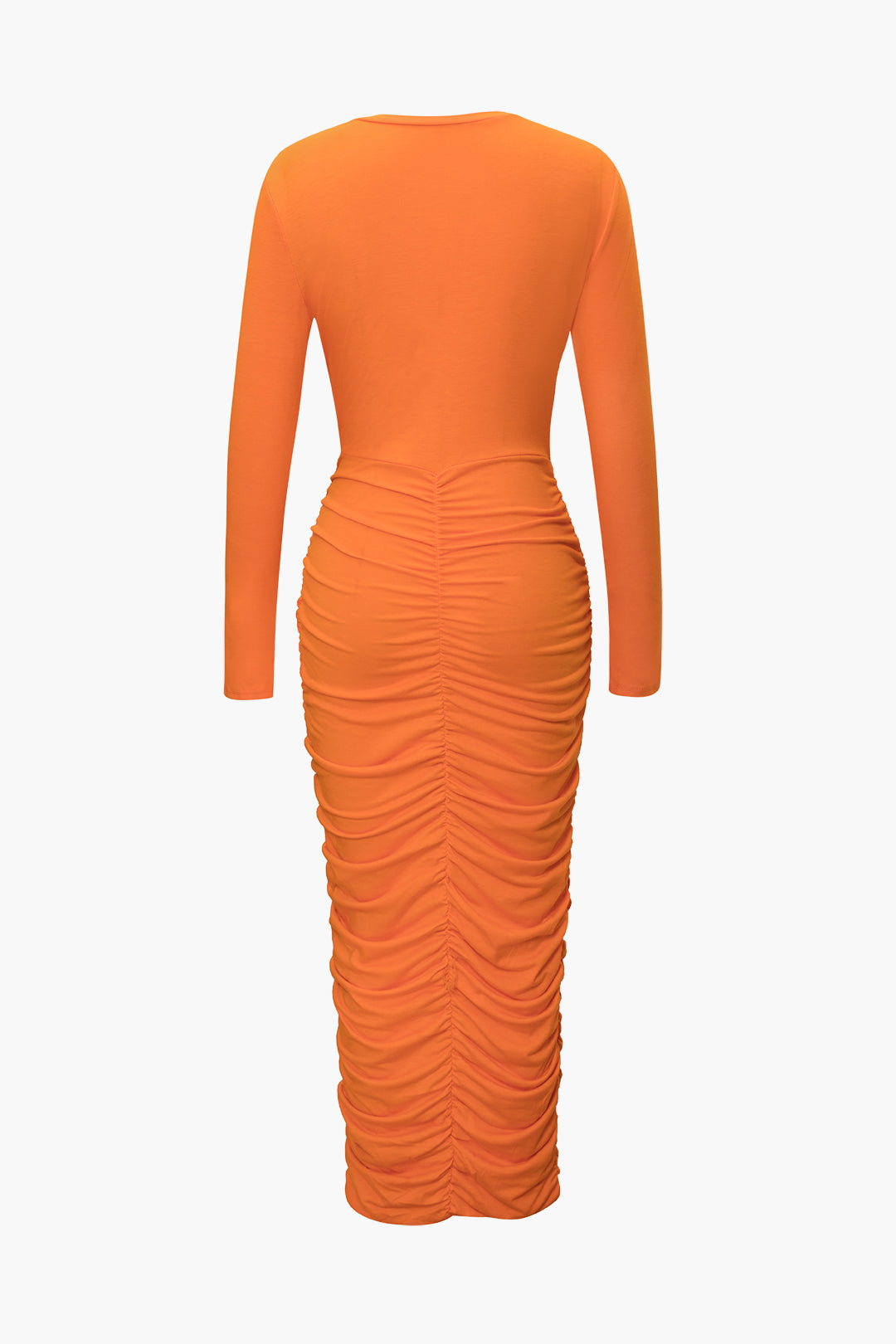 Ruched Cut Out Long Sleeve Maxi Dress - Y2K Aesthetic Fashion for Effortless Style Ruched Cut Out Long Sleeve Maxi Dress - Y2K Aesthetic Fashion for Effortless Style