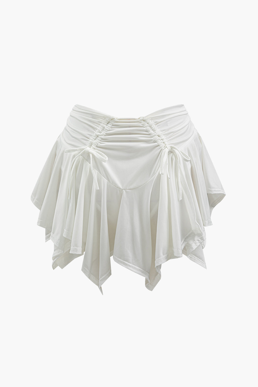 Ruched Drawstring Asymmetric Mini Skirt in Y2K Style for Trendy Aesthetic Outfits