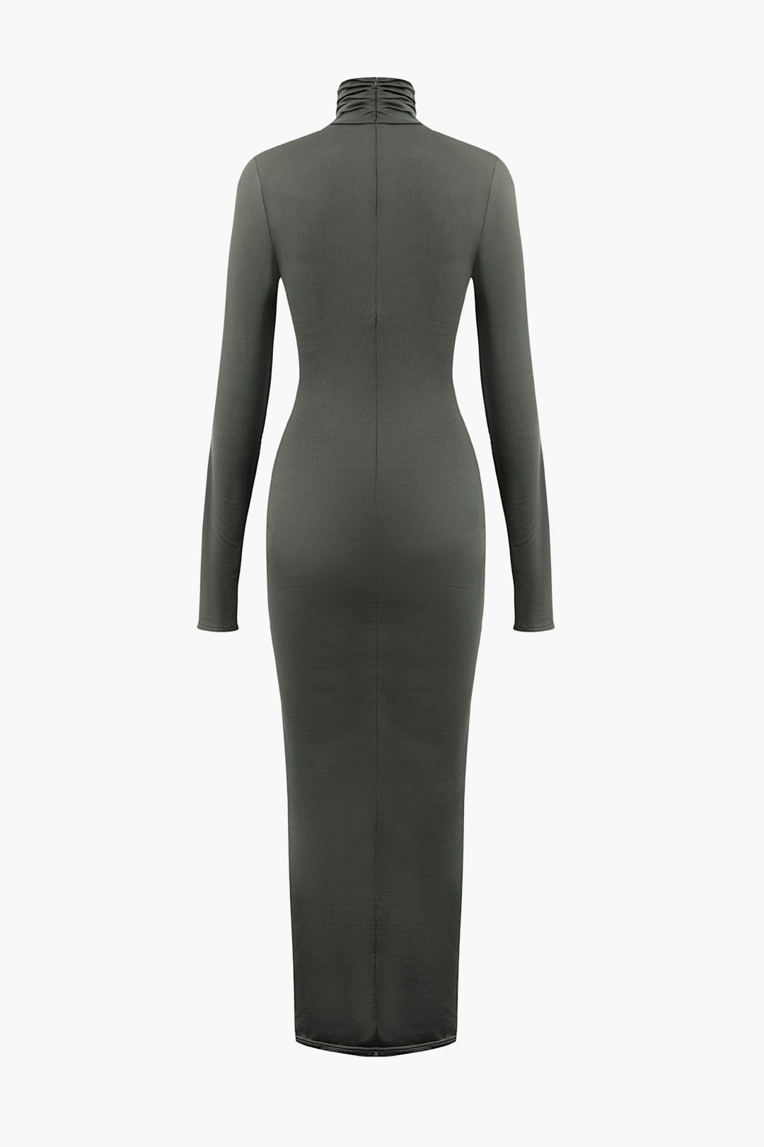 Ruched High Neck Long Sleeve Maxi Dress - Y2K Aesthetic Fashion for Effortless Elegance Ruched High Neck Long Sleeve Maxi Dress - Y2K Aesthetic Fashion for Effortless Elegance