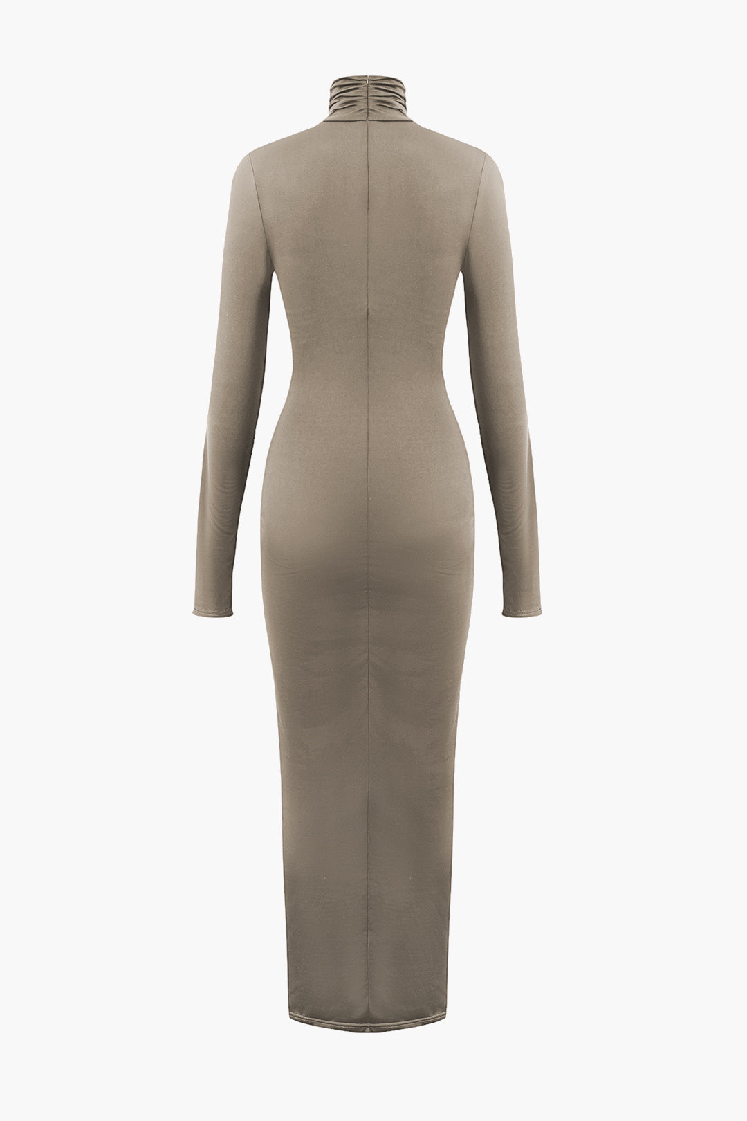 Ruched High Neck Long Sleeve Maxi Dress - Y2K Aesthetic Fashion for Effortless Elegance Ruched High Neck Long Sleeve Maxi Dress - Y2K Aesthetic Fashion for Effortless Elegance