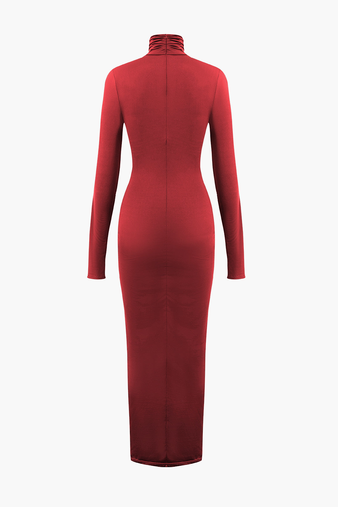 Ruched High Neck Long Sleeve Maxi Dress - Y2K Aesthetic Fashion for Effortless Elegance Ruched High Neck Long Sleeve Maxi Dress - Y2K Aesthetic Fashion for Effortless Elegance