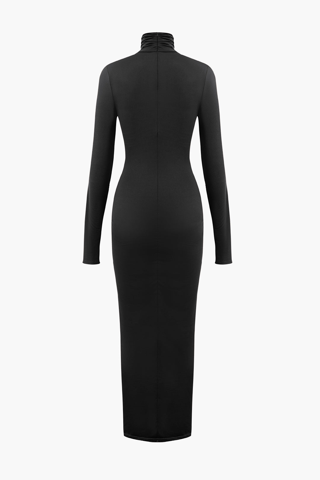 Ruched High Neck Long Sleeve Maxi Dress - Y2K Aesthetic Fashion for Effortless Elegance Ruched High Neck Long Sleeve Maxi Dress - Y2K Aesthetic Fashion for Effortless Elegance