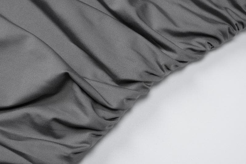 Ruched Solid Sleeveless Slit Midi Dress - Y2K Fashion Essential for Chic Aesthetic Outfits Ruched Solid Sleeveless Slit Midi Dress - Y2K Fashion Essential for Chic Aesthetic Outfits