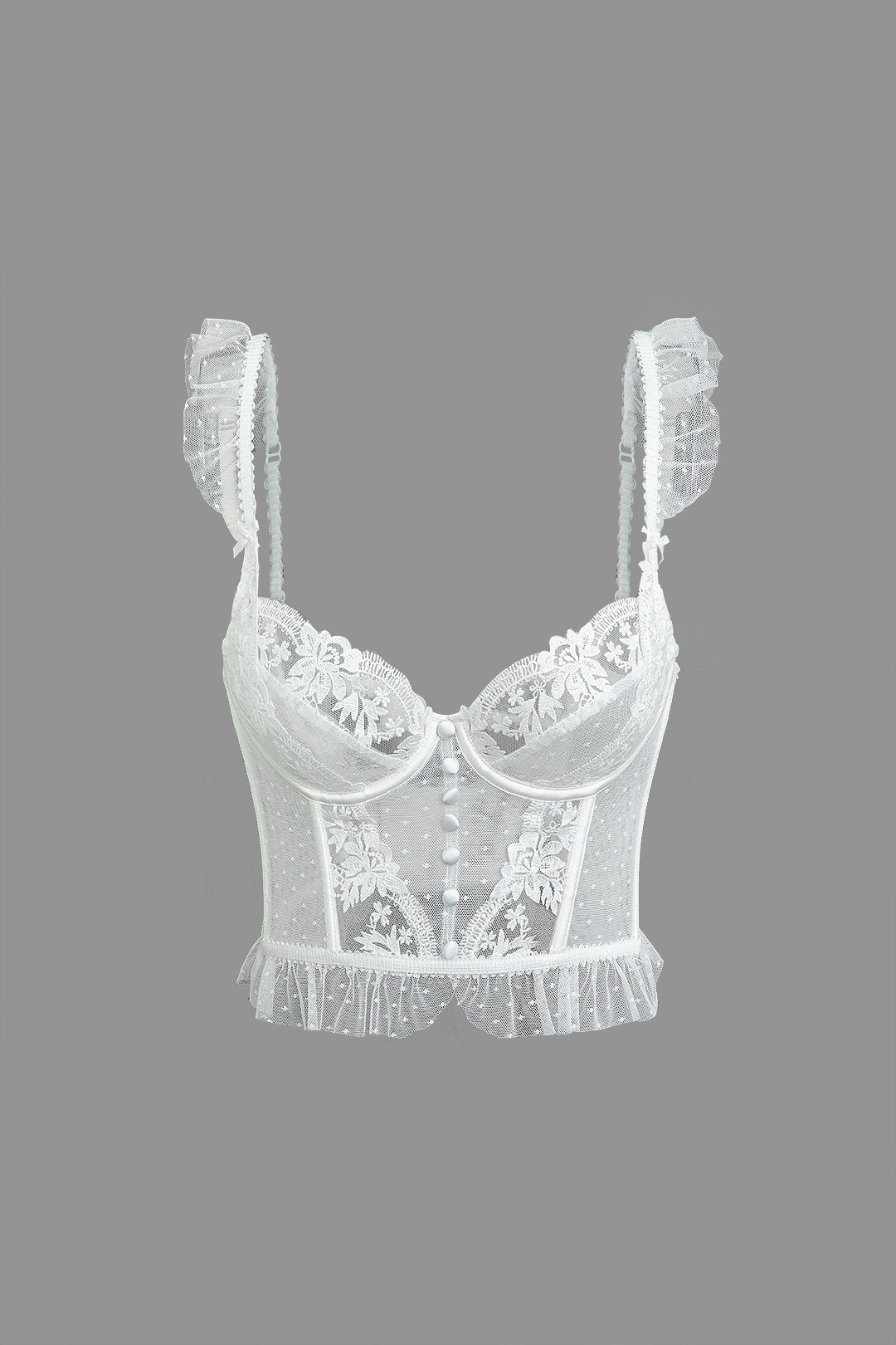 Ruffle Trim Lace Cami Top - Y2K Aesthetic Cute Top for Coquette and Grunge Styles