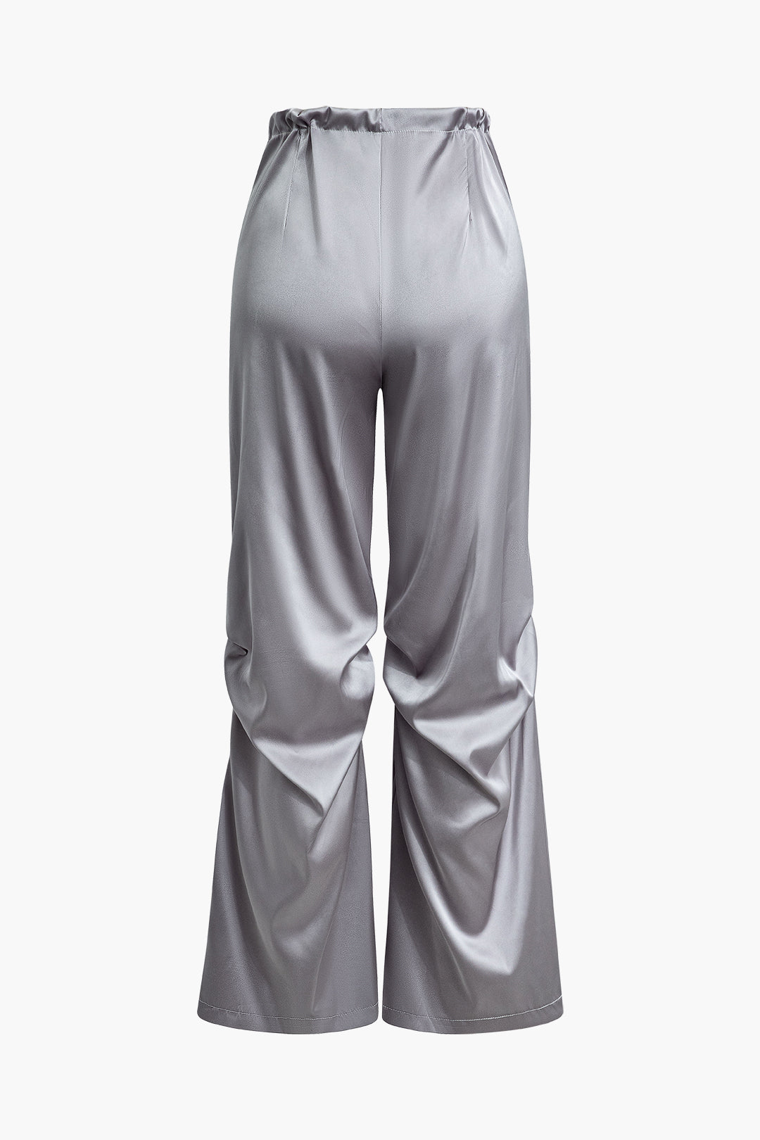 Satin Drawstring Ruched High Waist Wide Leg Pants for Y2K Aesthetic and Coquette Style Satin Drawstring Ruched High Waist Wide Leg Pants for Y2K Aesthetic and Coquette Style