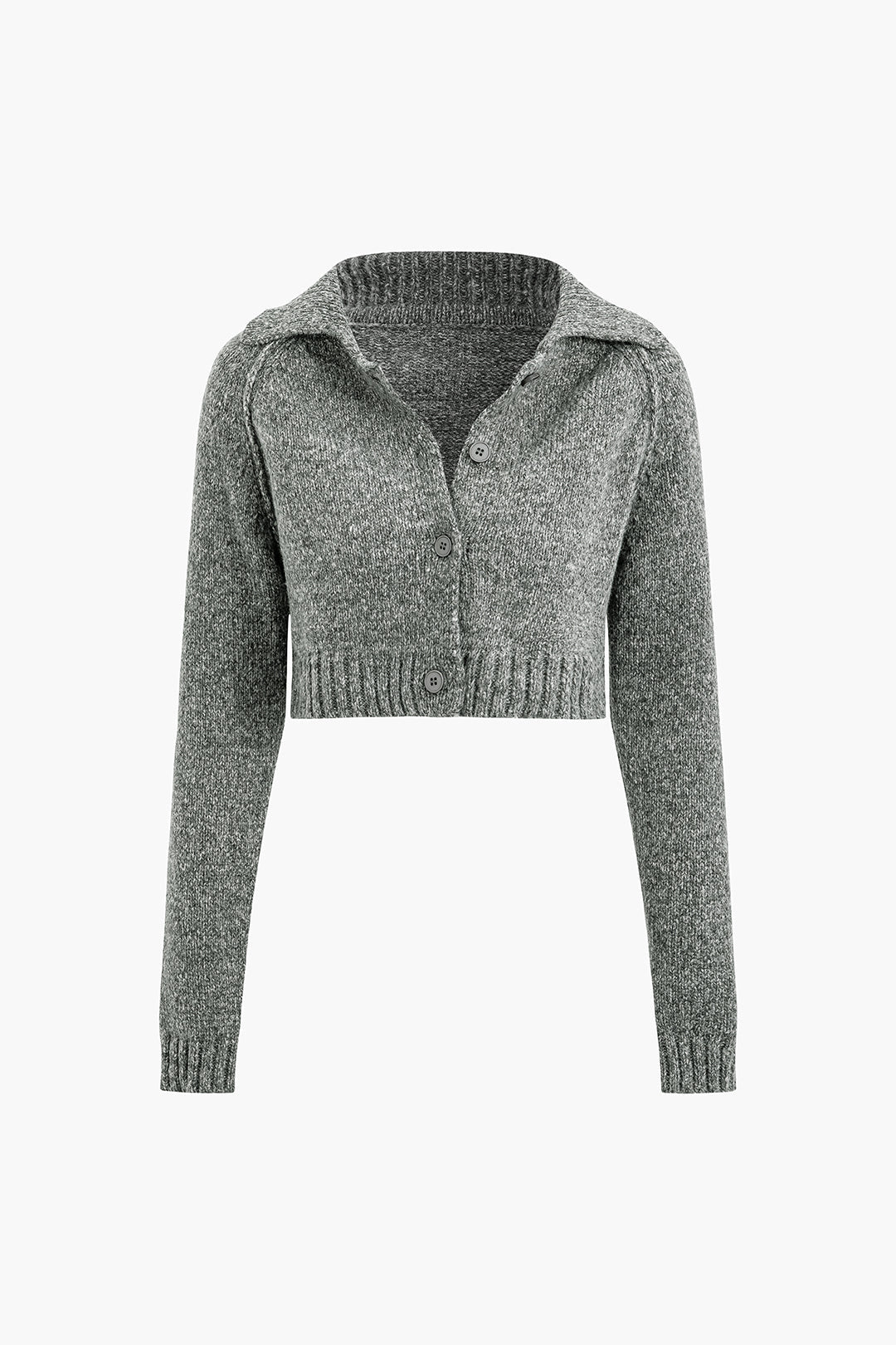 Seam Detail Collar Button-Up Crop Cardigan and Midi Skirt Set for Y2K Aesthetic Outfits Seam Detail Collar Button-Up Crop Cardigan and Midi Skirt Set for Y2K Aesthetic Outfits