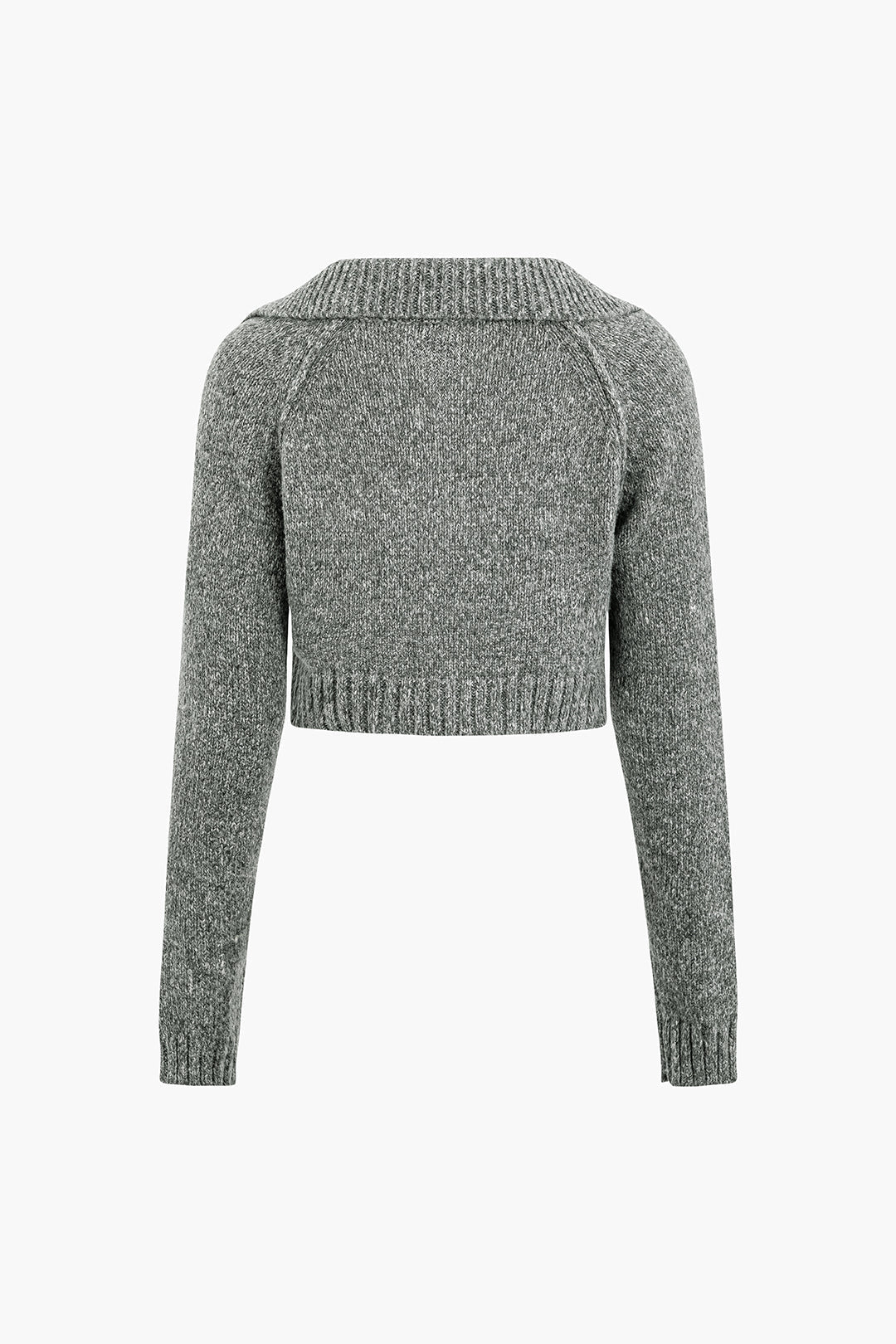 Seam Detail Collar Button-Up Crop Cardigan and Midi Skirt Set for Y2K Aesthetic Outfits Seam Detail Collar Button-Up Crop Cardigan and Midi Skirt Set for Y2K Aesthetic Outfits