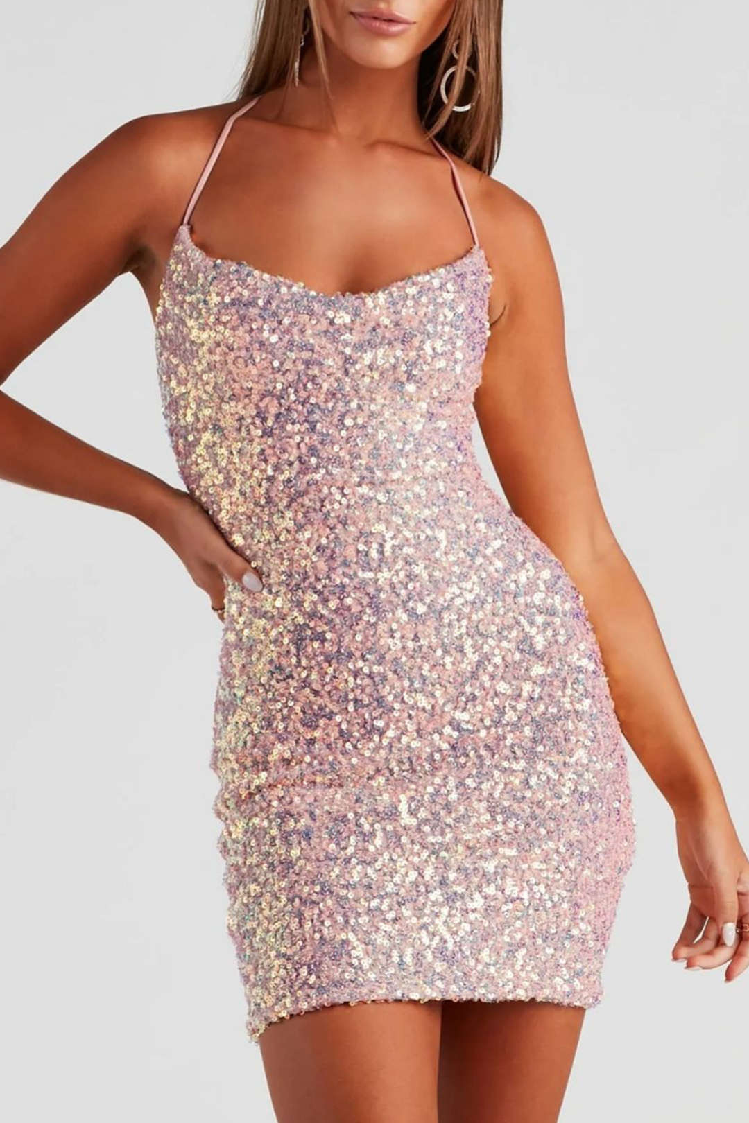 Sequin Embellished Y2K Halter Mini Dress for Coquette and Grunge Aesthetic Styles Sequin Embellished Y2K Halter Mini Dress for Coquette and Grunge Aesthetic Styles