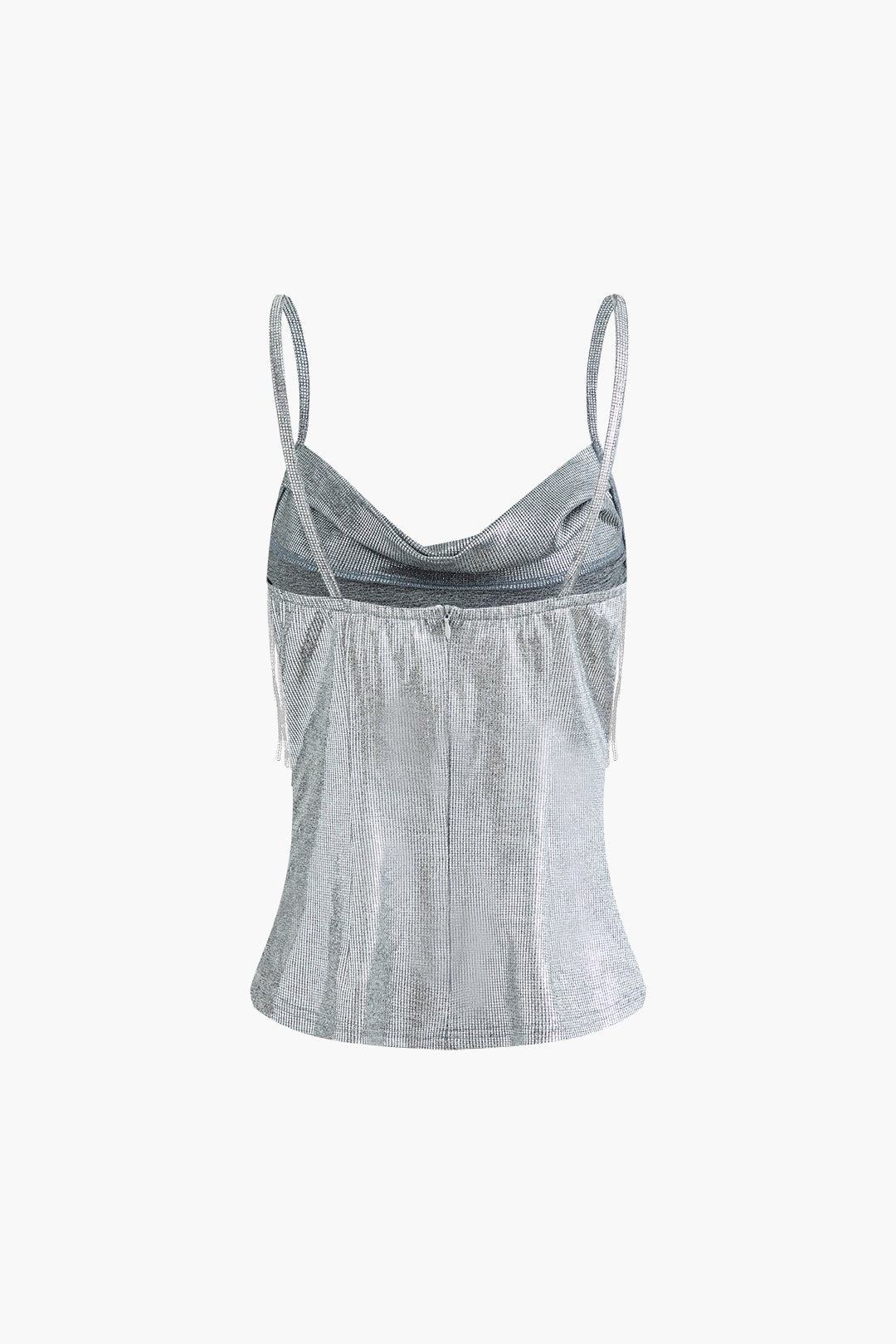 Sequin Fringe Cowl Neck Cami Top & Mini Skirt Set for Y2K Aesthetic Outfits Sequin Fringe Cowl Neck Cami Top & Mini Skirt Set for Y2K Aesthetic Outfits