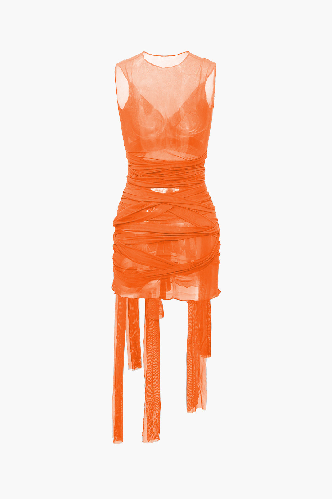 Sheer Mesh Tie Ribbon Mini Dress - Y2K Aesthetic Cute Dress for Stylish Outfits Sheer Mesh Tie Ribbon Mini Dress - Y2K Aesthetic Cute Dress for Stylish Outfits