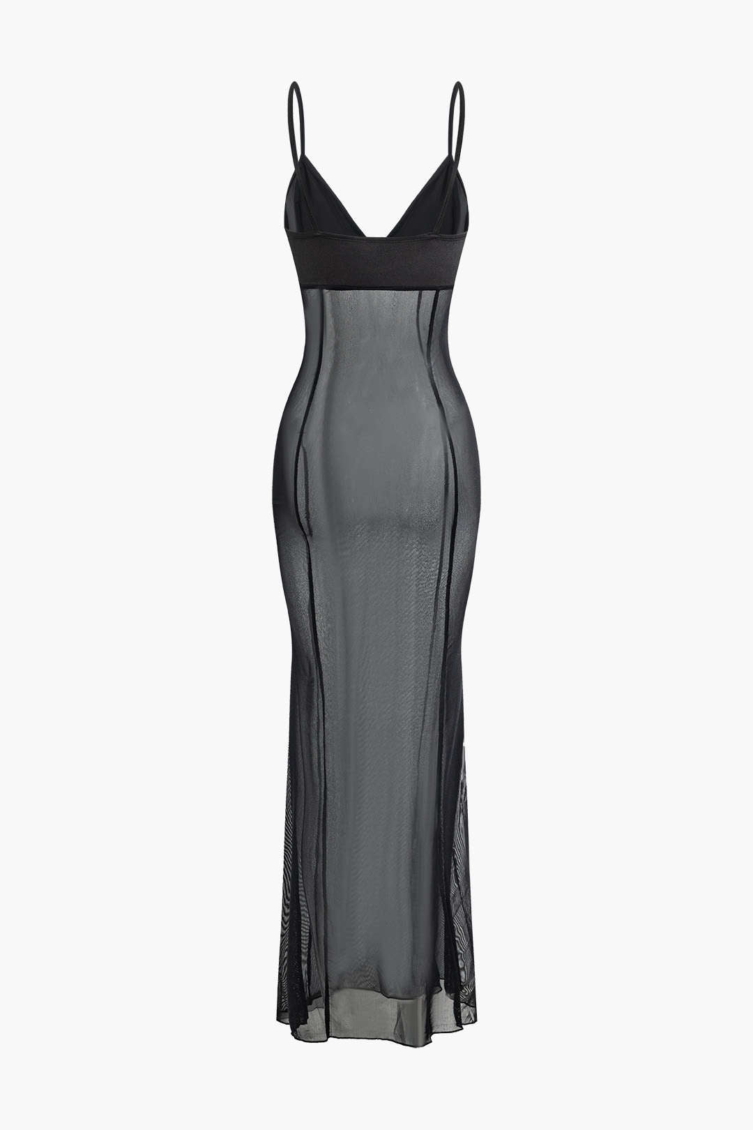 Sheer Mesh V-Neck Maxi Dress - Y2K Aesthetic Fashion for Effortless Style and Elegance Sheer Mesh V-Neck Maxi Dress - Y2K Aesthetic Fashion for Effortless Style and Elegance