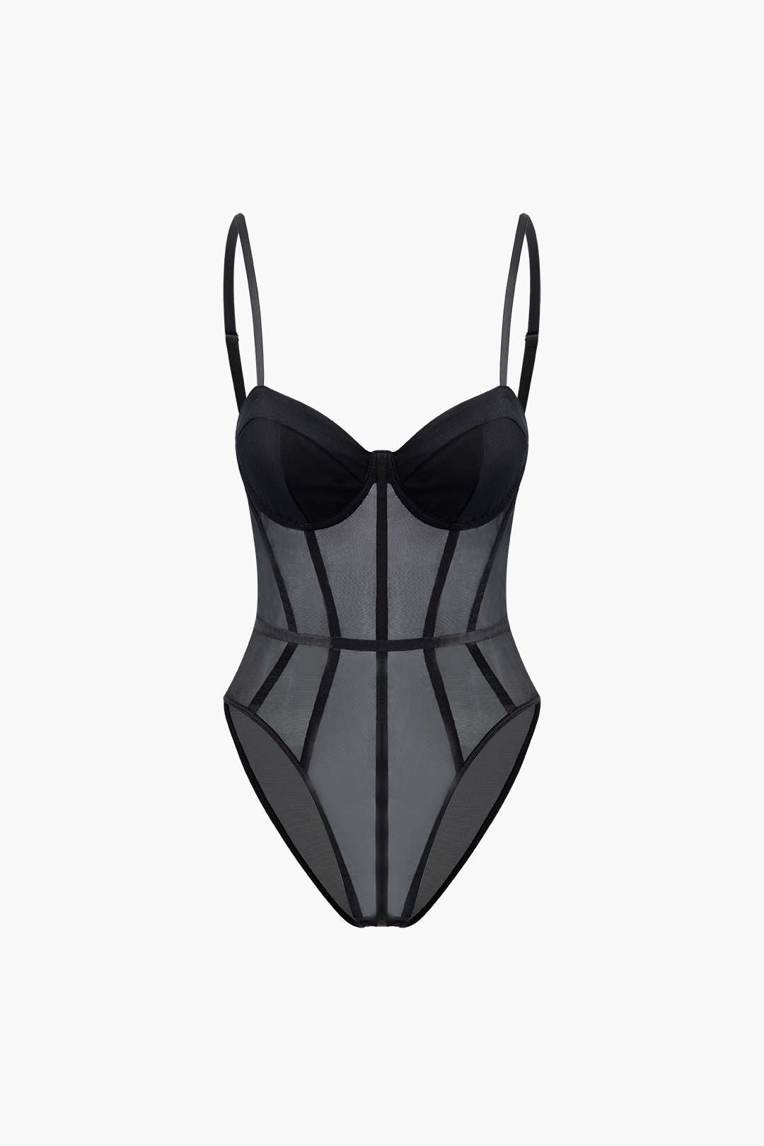 Sheer Y2K Fashion Bustier Corset Bodysuit for Coquette Aesthetic Outfits
