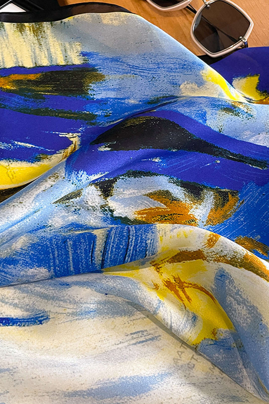 Silk Oil Painting Pattern Scarf - Y2K Aesthetic Accessory for Coquette and Grunge Styles