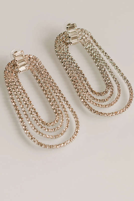 Sparkling Rhinestone Layered Earrings for Y2K Fashion and Coquette Aesthetic Styles