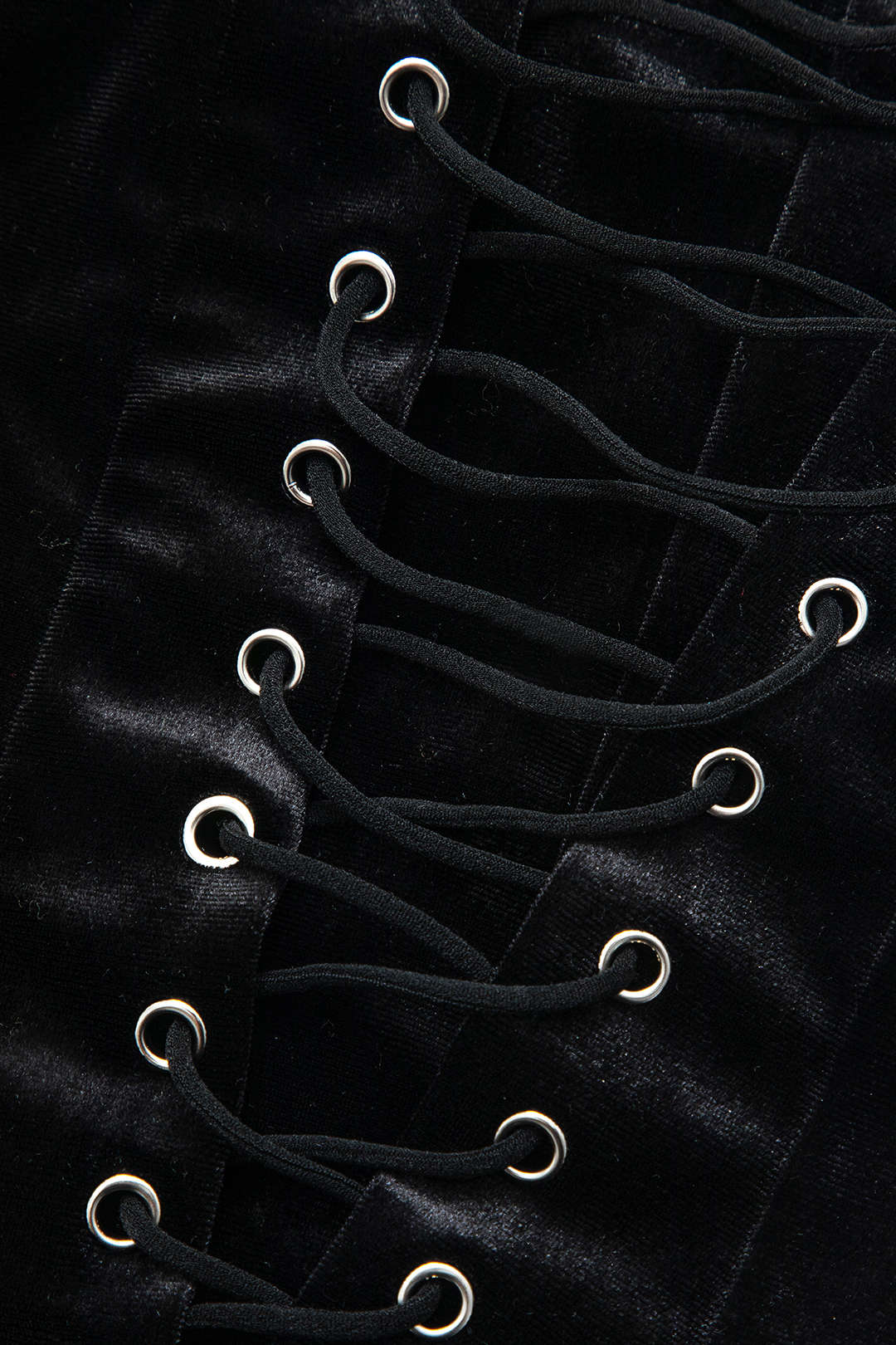 Square Neck Velvet Top with Contrast Frill Trim and Lace-Up Detail - Y2K Aesthetic Fashion Square Neck Velvet Top with Contrast Frill Trim and Lace-Up Detail - Y2K Aesthetic Fashion