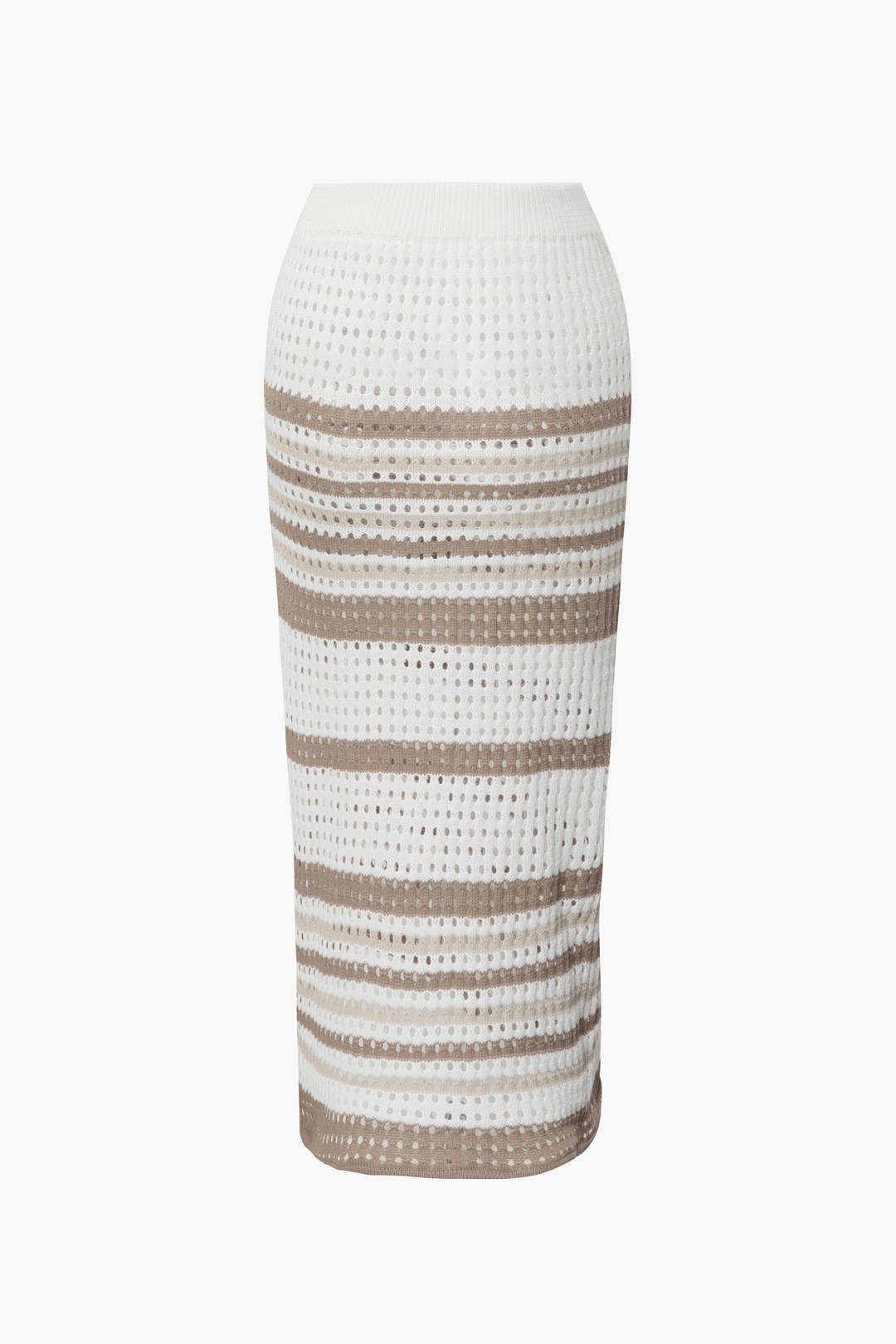 Stripe Openwork Knit Crop Tank Top & Slit Midi Skirt Set for Y2K Aesthetic Outfits Stripe Openwork Knit Crop Tank Top & Slit Midi Skirt Set for Y2K Aesthetic Outfits