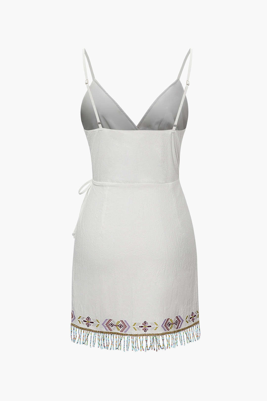 Tassel Hem V-neck Slip Mini Dress - Y2K Aesthetic Cute Dress for Stylish Outfits Tassel Hem V-neck Slip Mini Dress - Y2K Aesthetic Cute Dress for Stylish Outfits