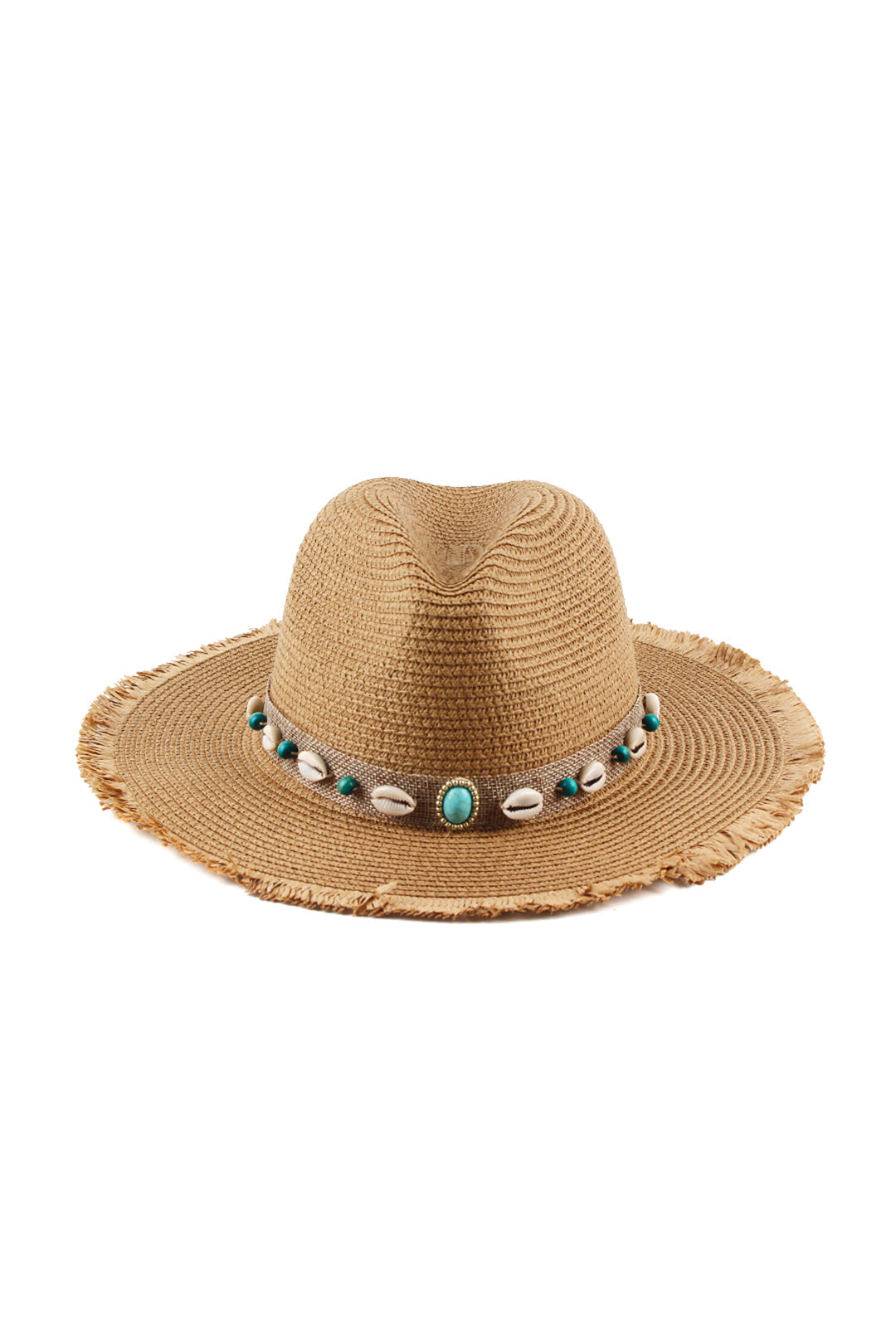 Tassel Shell Detail Straw Cowboy Hat for Y2K Aesthetic and Coquette Style Outfits