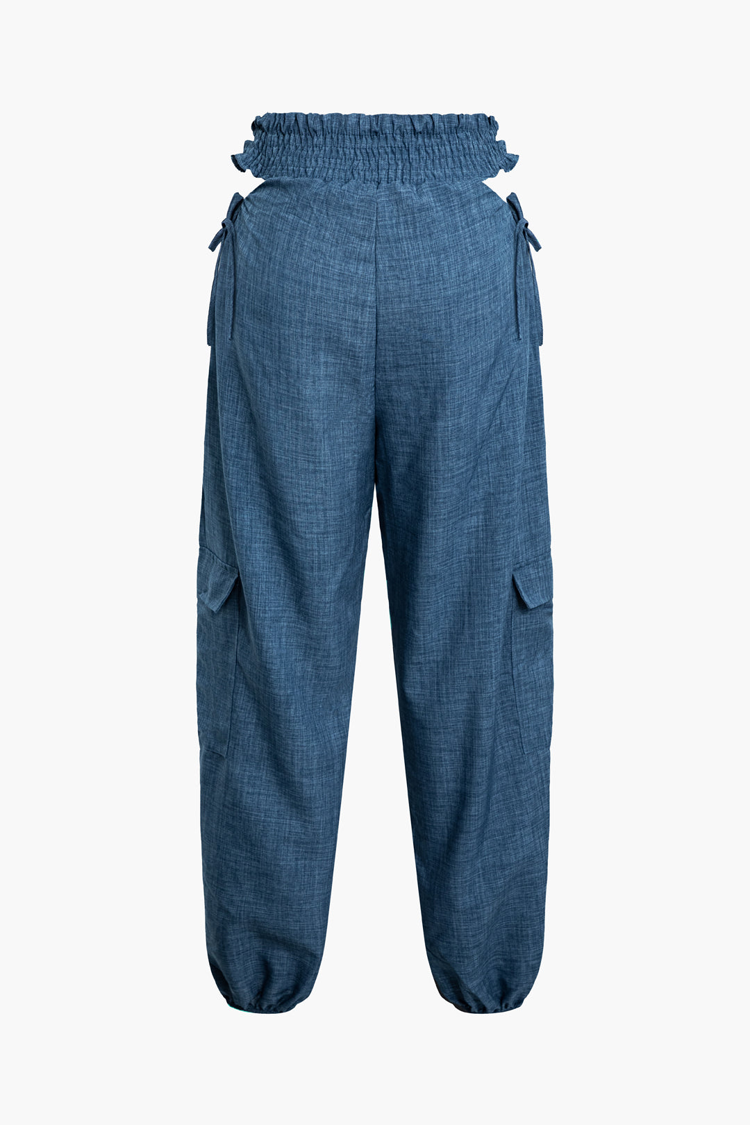 Texture Tie Tube Top with Cut-Out Pocket Cuffed Cargo Pants Set for Y2K Aesthetic Style Texture Tie Tube Top with Cut-Out Pocket Cuffed Cargo Pants Set for Y2K Aesthetic Style