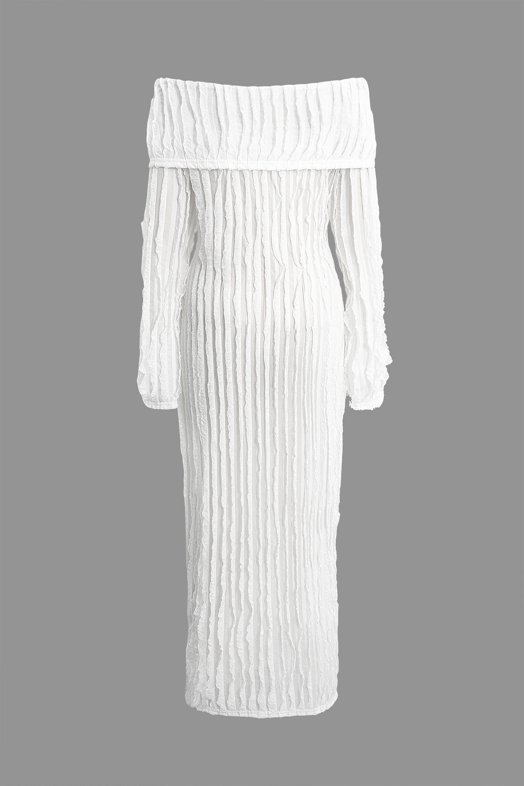 Textured Off Shoulder Button-Up Slit Maxi Dress for Y2K Fashion and Coquette Aesthetic Textured Off Shoulder Button-Up Slit Maxi Dress for Y2K Fashion and Coquette Aesthetic