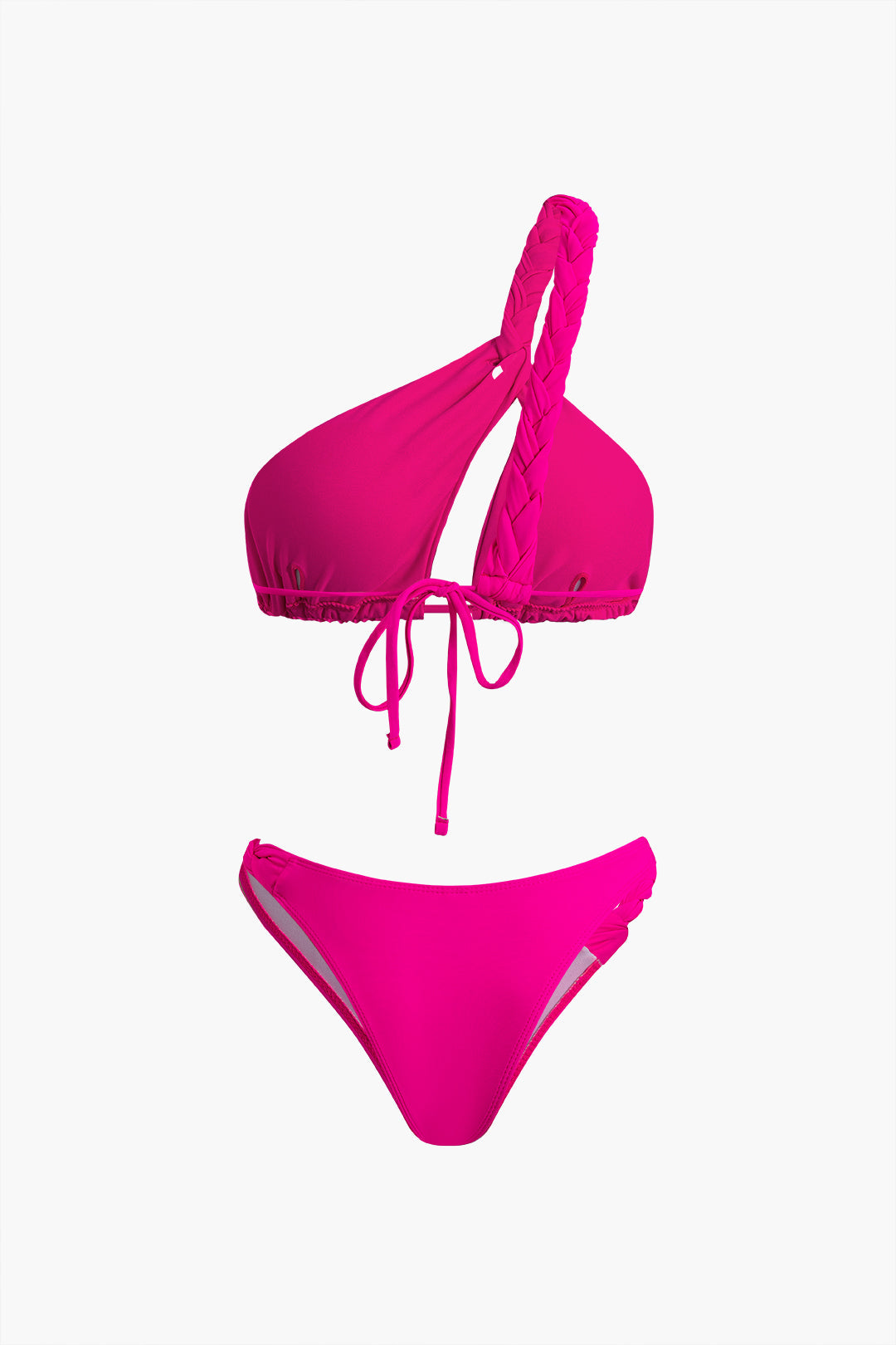 Trendy Braided One Shoulder Bikini Set for Y2K Aesthetic Beach Vibes Trendy Braided One Shoulder Bikini Set for Y2K Aesthetic Beach Vibes