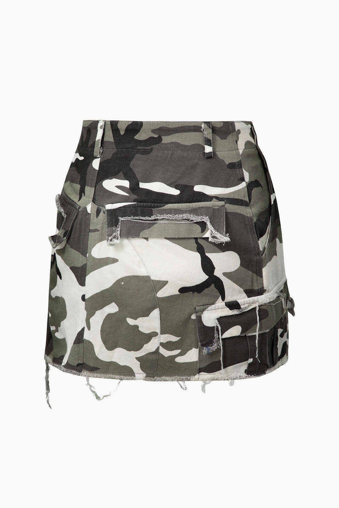 Trendy Camo Frayed Hem Cargo Skirt for Y2K Aesthetic and Grunge Style Outfits Trendy Camo Frayed Hem Cargo Skirt for Y2K Aesthetic and Grunge Style Outfits