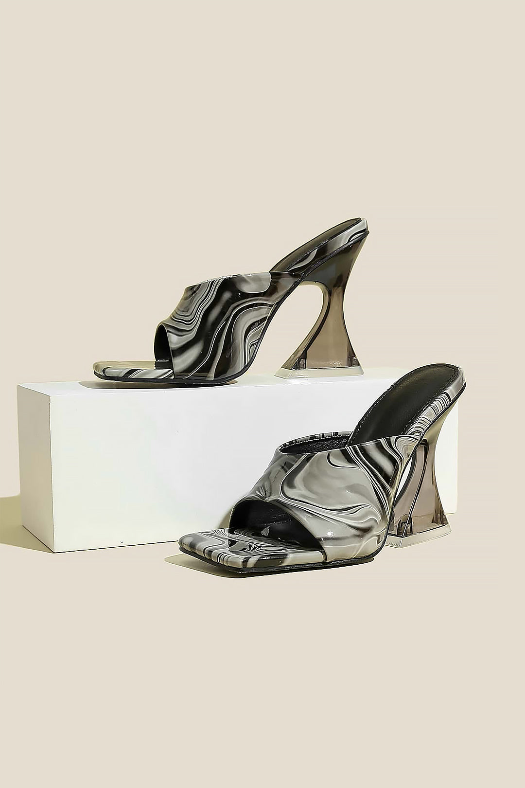 Trendy Chunky Heels Square Toe Sandals for Y2K Fashion and Coquette Aesthetic Looks