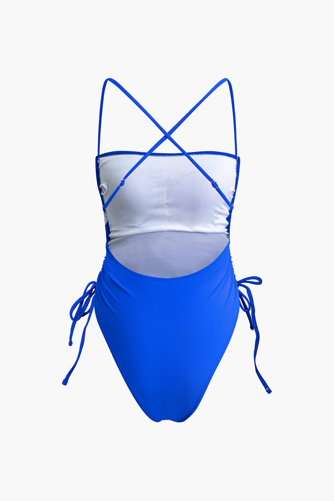 Trendy Cross Strap Drawstring Backless One-Piece Swimsuit for Y2K Aesthetic Vibes Trendy Cross Strap Drawstring Backless One-Piece Swimsuit for Y2K Aesthetic Vibes