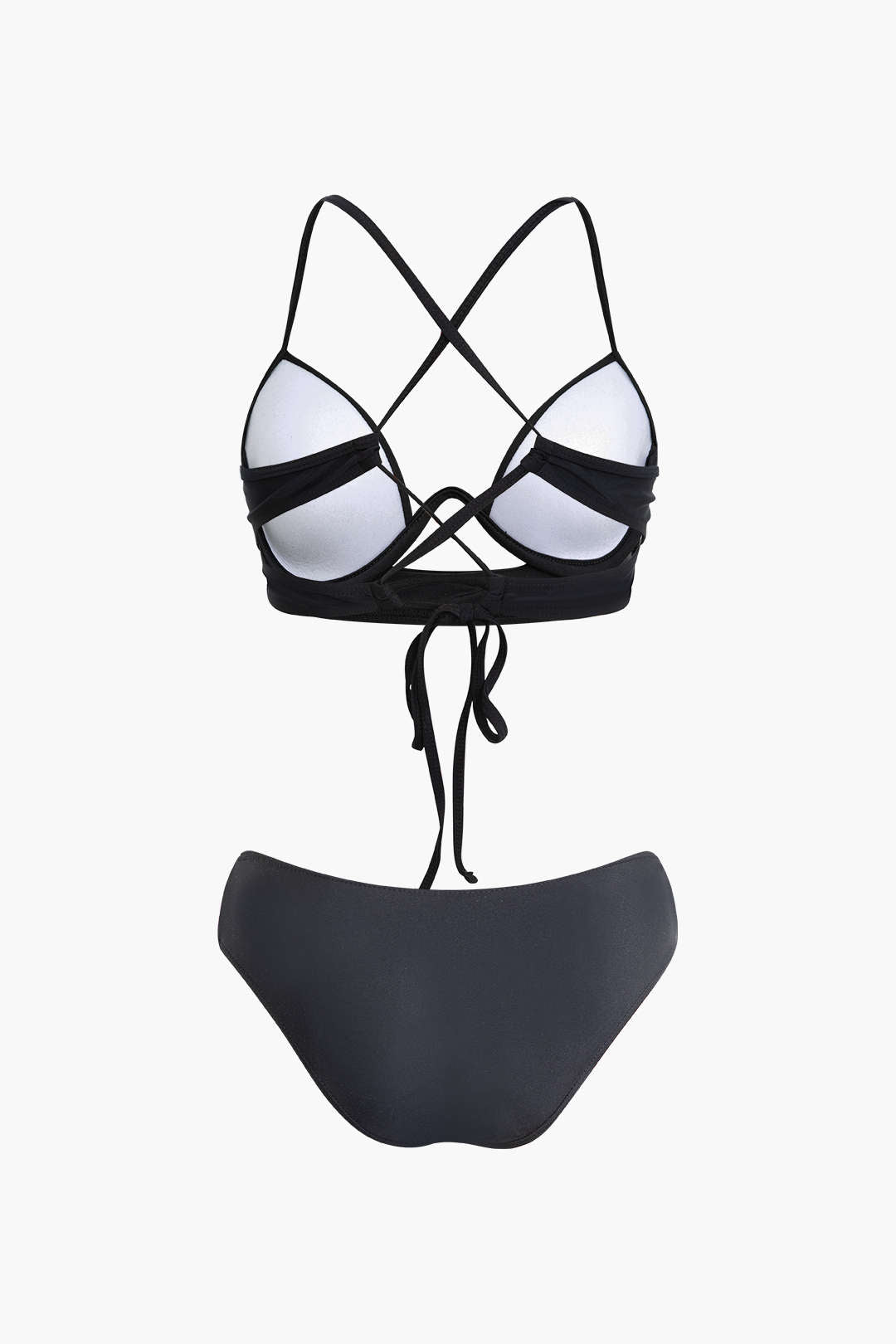 Trendy Cross Tie Two-Piece Bikini Set for Y2K Aesthetic Beach Vibes and Summer Fun Trendy Cross Tie Two-Piece Bikini Set for Y2K Aesthetic Beach Vibes and Summer Fun