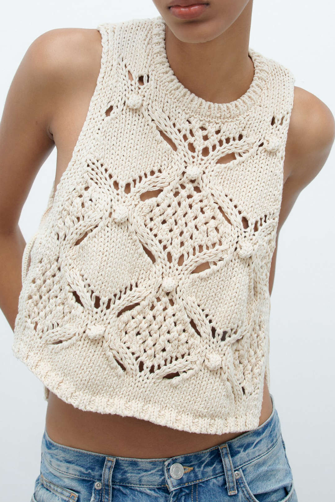 Trendy Cut Out Tie Side Open Knit Vest - Y2K Aesthetic Top for Stylish Outfits