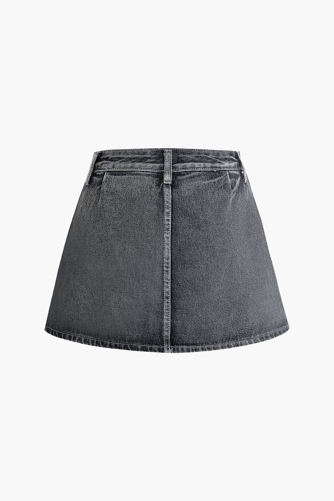 Trendy Flap Pocket Pleated Cargo Denim Mini Skirt for Y2K and Grunge Aesthetic Lovers
